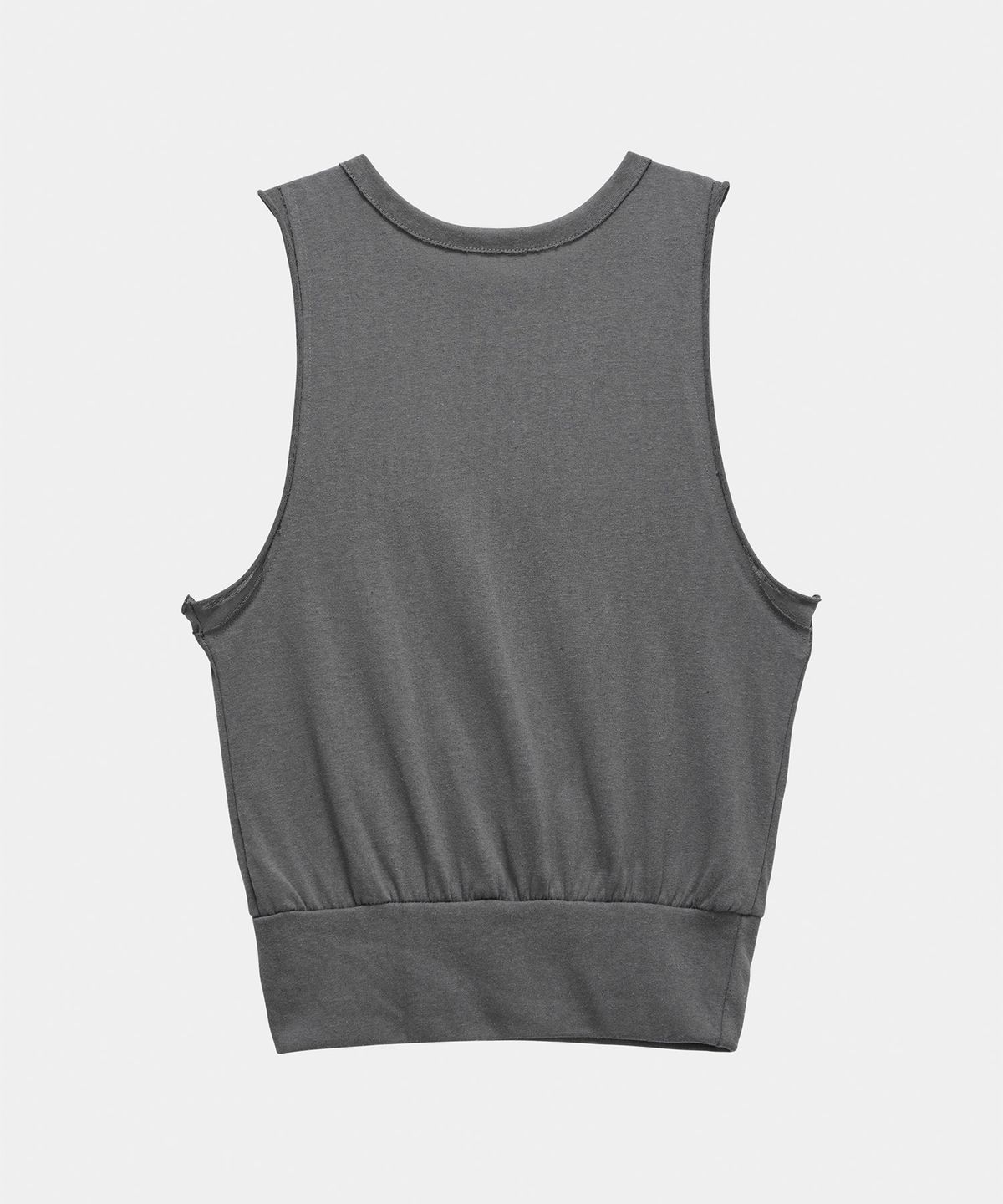 에트오소메(ETRE AU SOMMET) Two-Line Button Short Sleeveless (Charcoal)