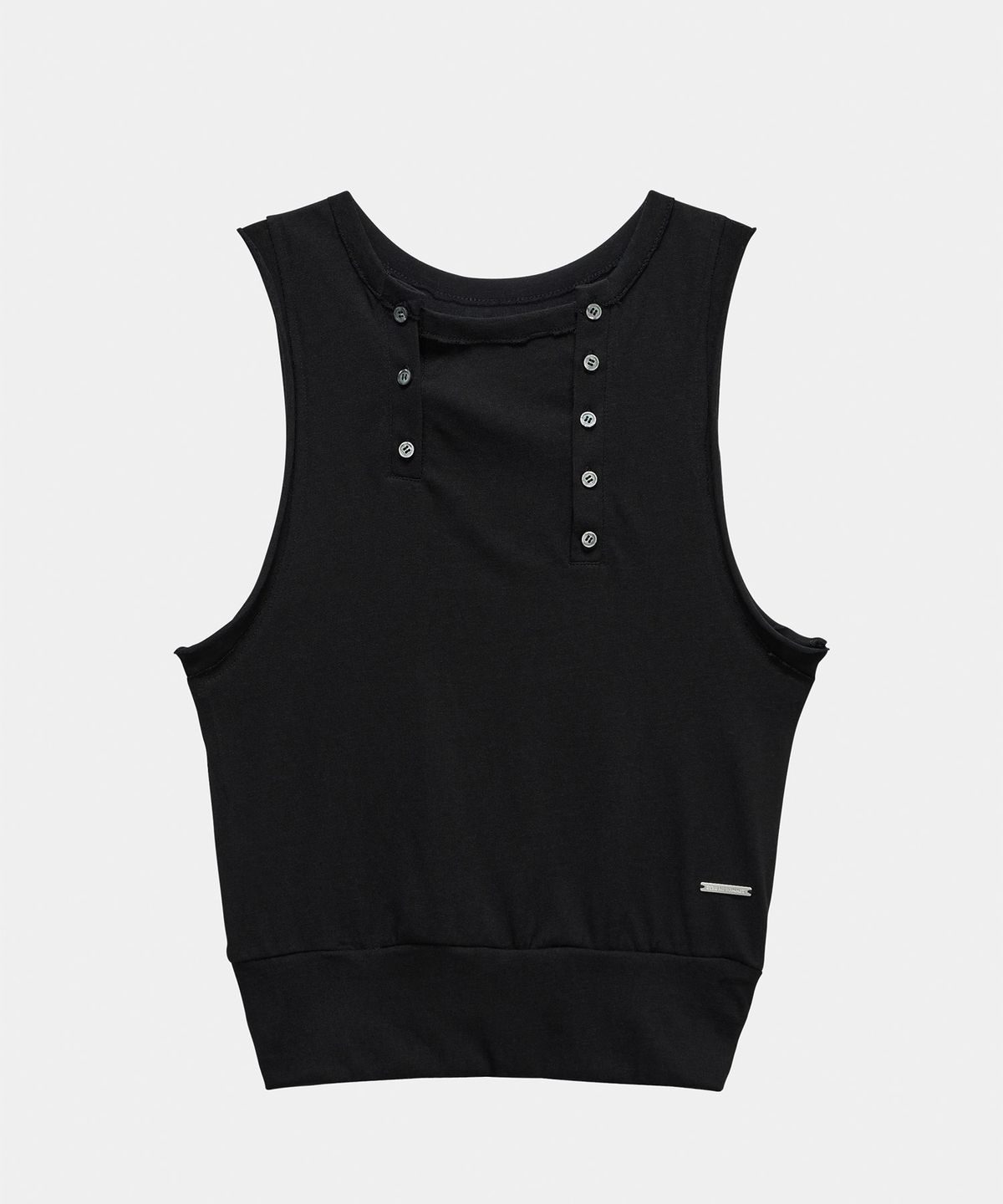 에트오소메(ETRE AU SOMMET) Two-Line Button Short Sleeveless (Black)