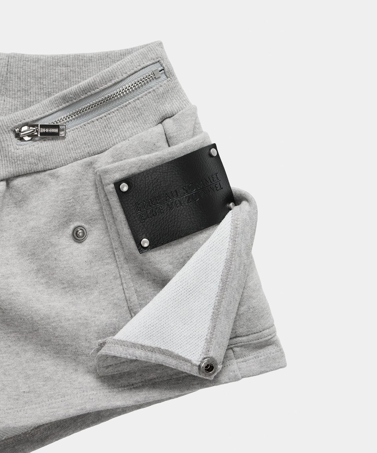 에트오소메(ETRE AU SOMMET) Two Zipper short pants (Melange Gray)
