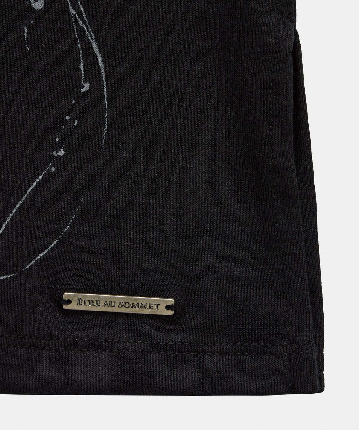 에트오소메(ETRE AU SOMMET) Rib Collar Roll up Shirring Top (Black)