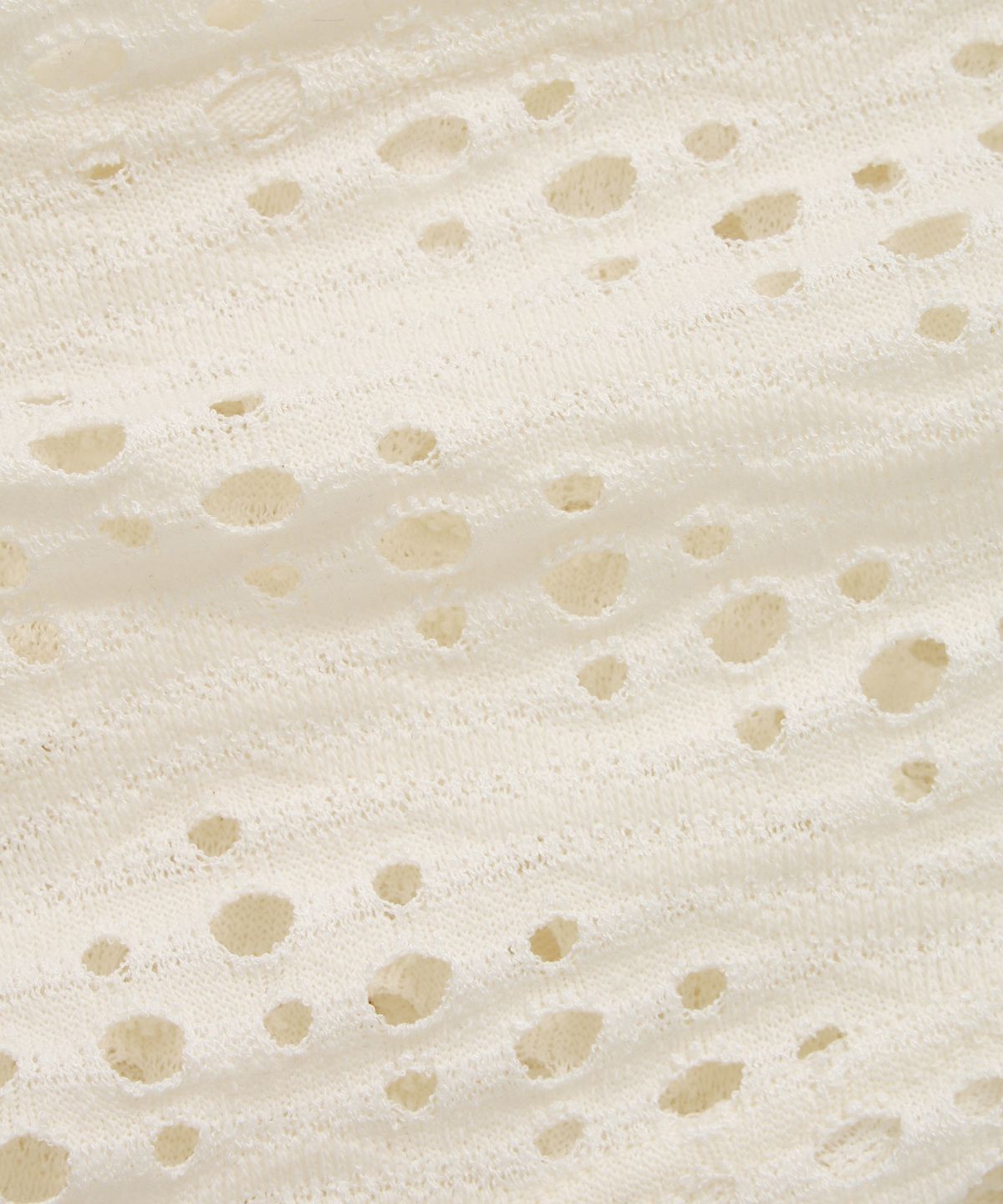 에트오소메(ETRE AU SOMMET) Hole Knit Layered Side Slit Top (Ivory)