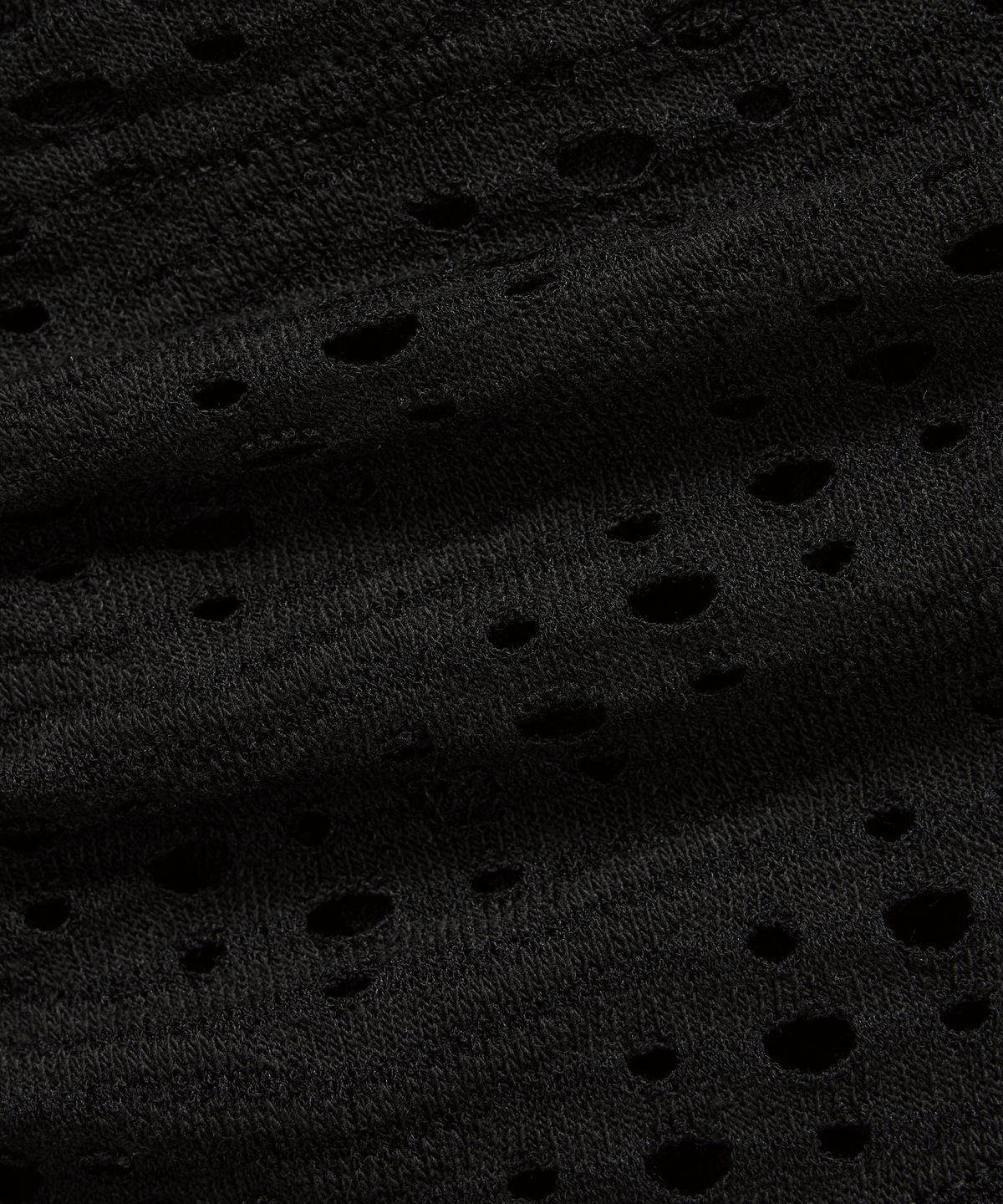 에트오소메(ETRE AU SOMMET) Hole Knit Layered Side Slit Top (Black)