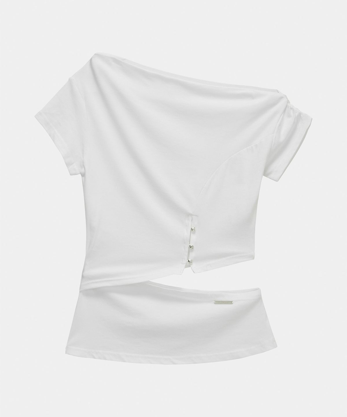 에트오소메(ETRE AU SOMMET) Cut-Out Open Short Sleeve (White)