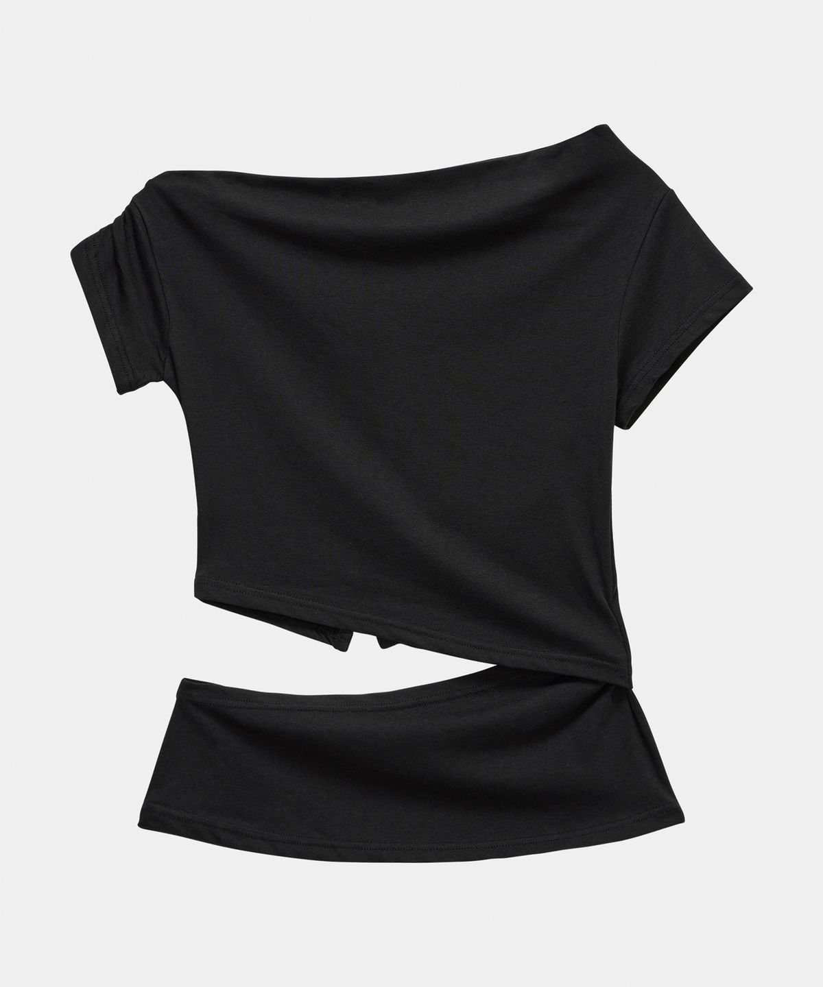 에트오소메(ETRE AU SOMMET) Cut-Out Open Short Sleeve (Black)