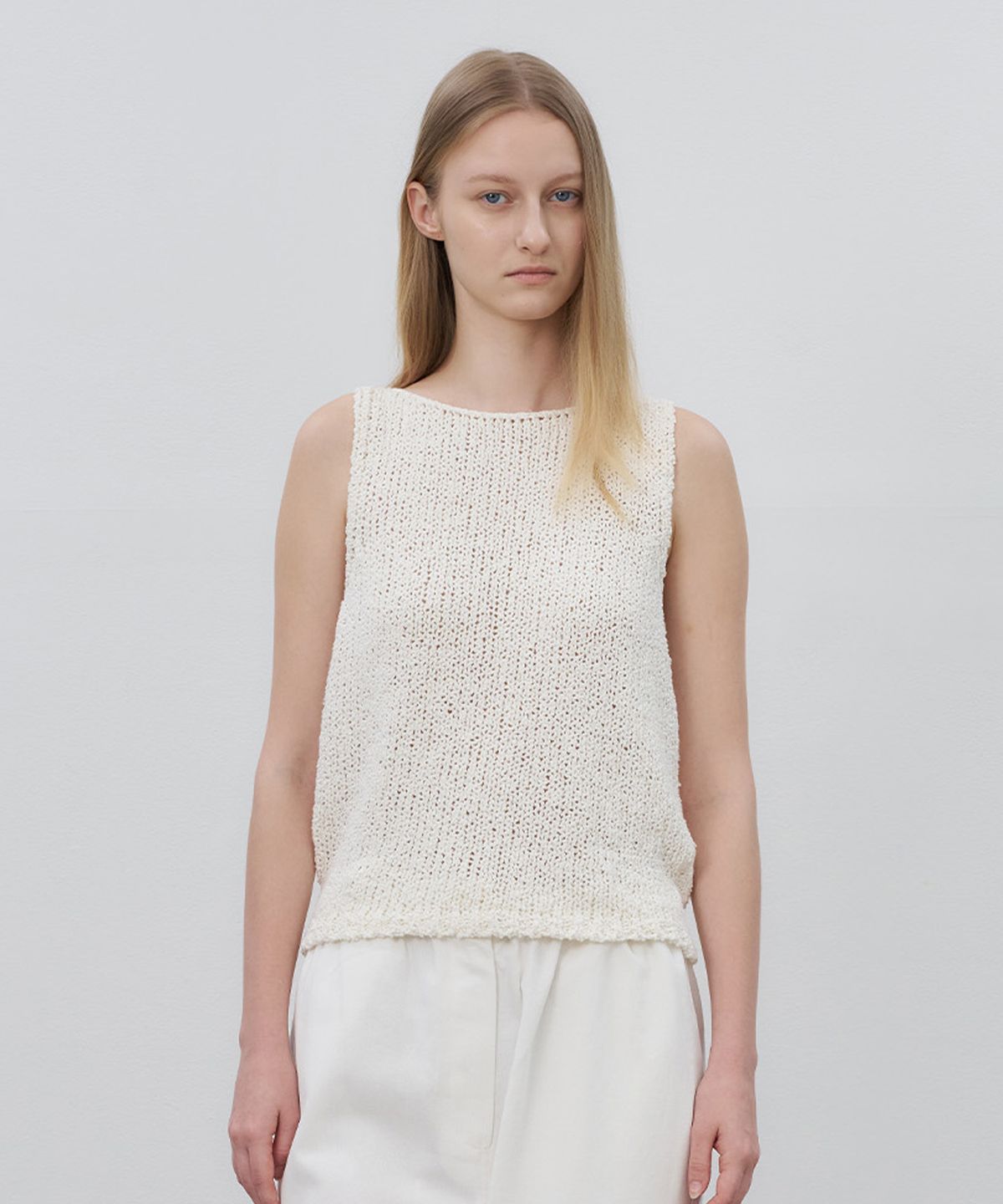 로트(LOTE) Crochet Sleeveless Knit_2 Color