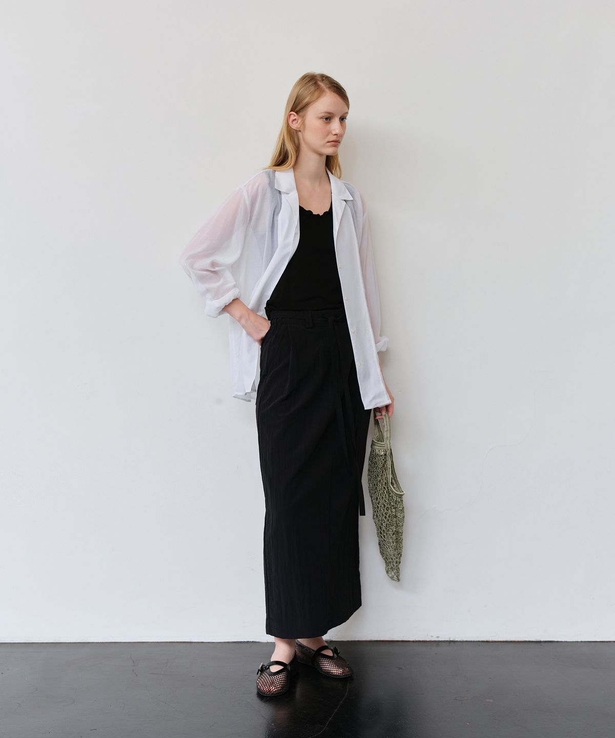 더라이(THERYE) Easy Banding Long Skirt(Black)