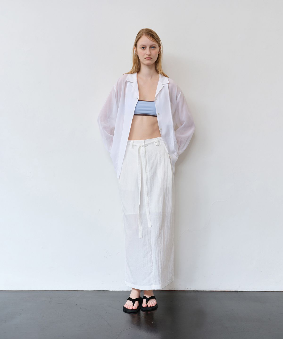 더라이(THERYE) Easy Banding Long Skirt(White)