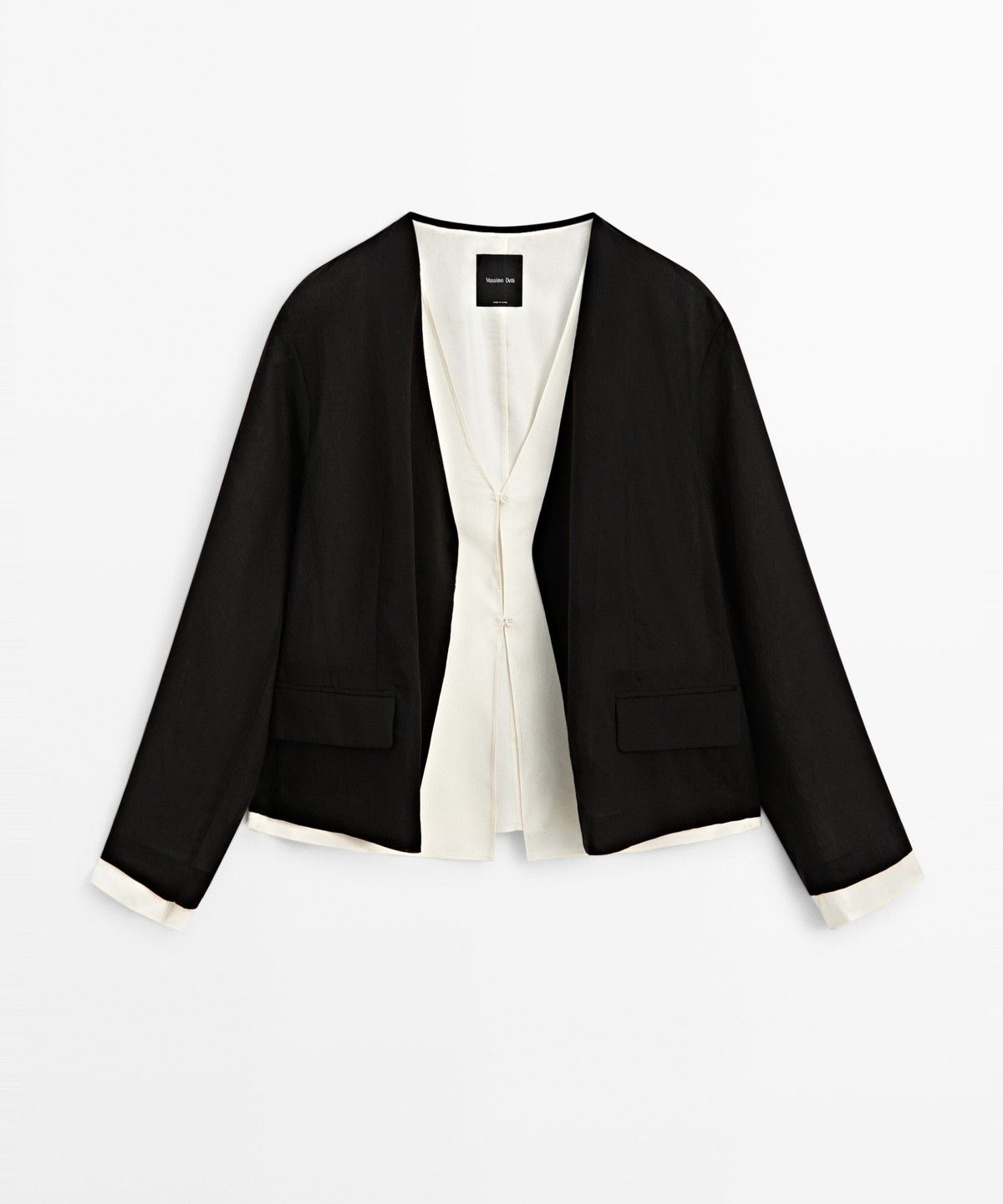 마시모두띠(MASSIMO DUTTI) 더블 콘트라스트 토털 룩 재킷