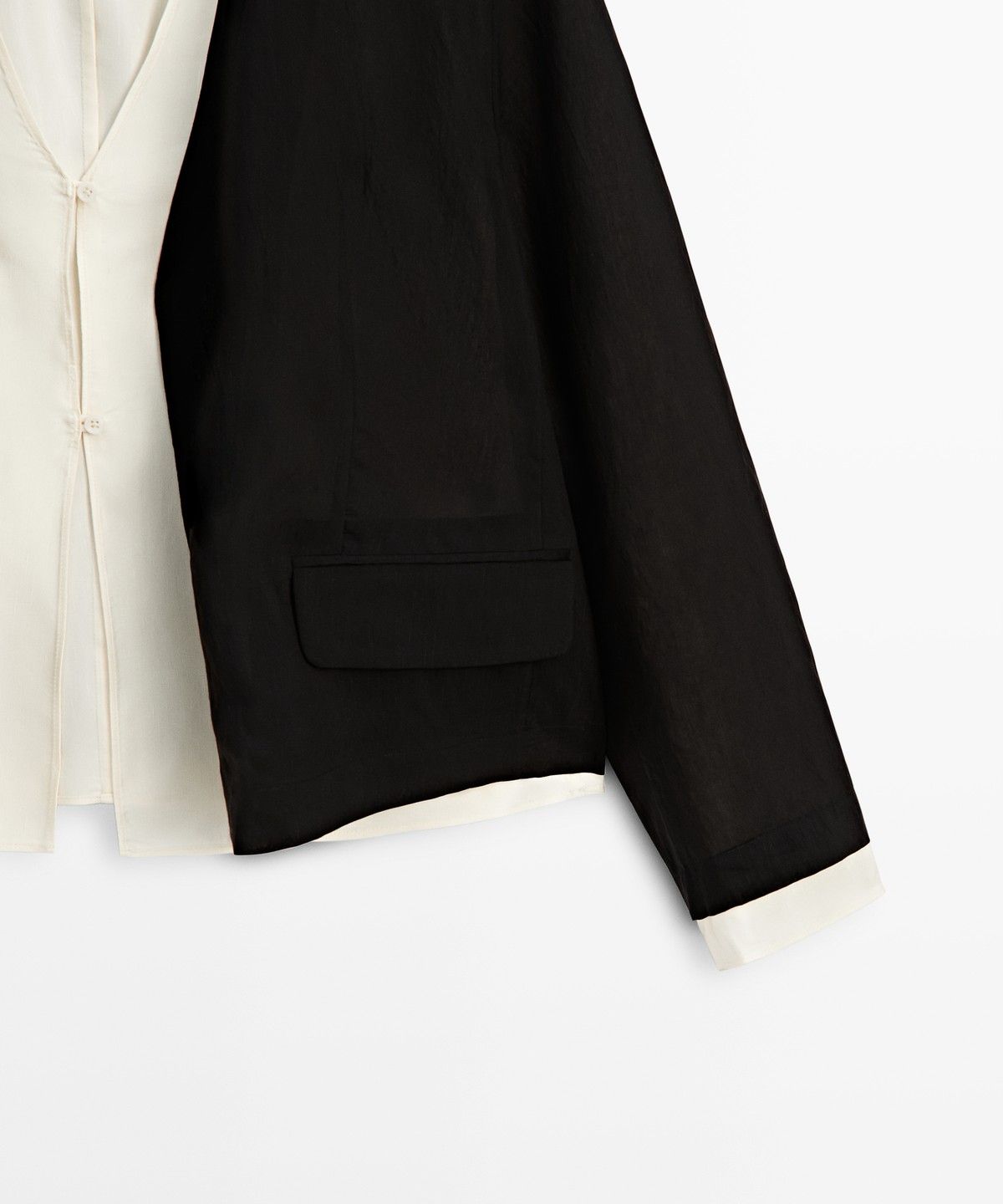 마시모두띠(MASSIMO DUTTI) 더블 콘트라스트 토털 룩 재킷