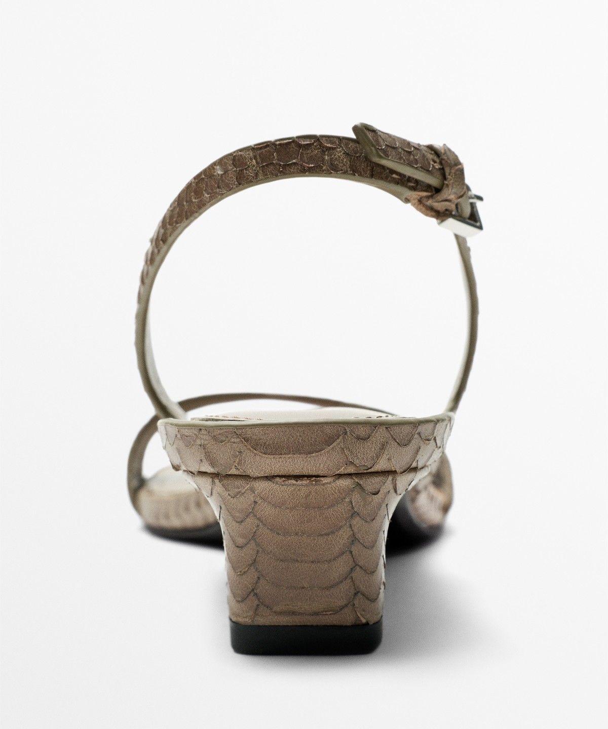 마시모두띠(MASSIMO DUTTI) 엠보스드 가죽 힐 샌들
