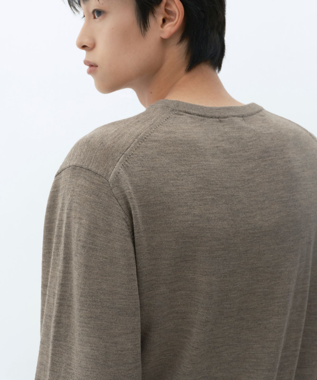 무신사 스탠다드(MUSINSA STANDARD) 메리노 울 파인게이지 브이 넥 니트 [토프]