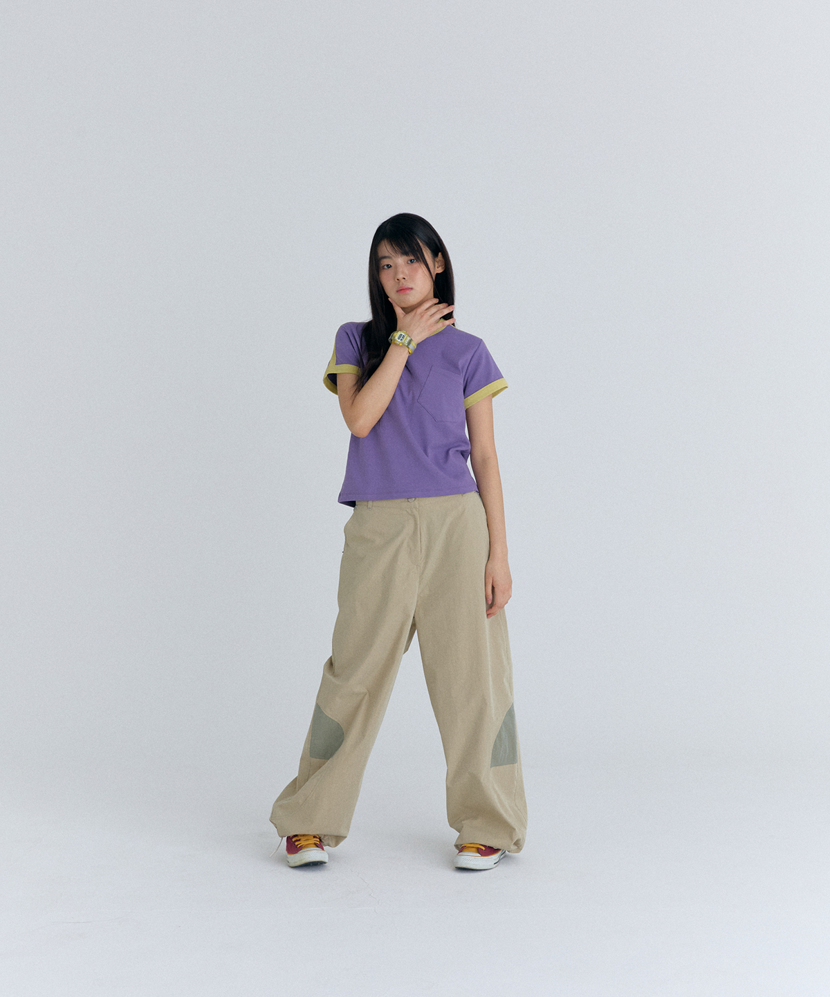 플러티(FLIRTY) curve line pants in beige