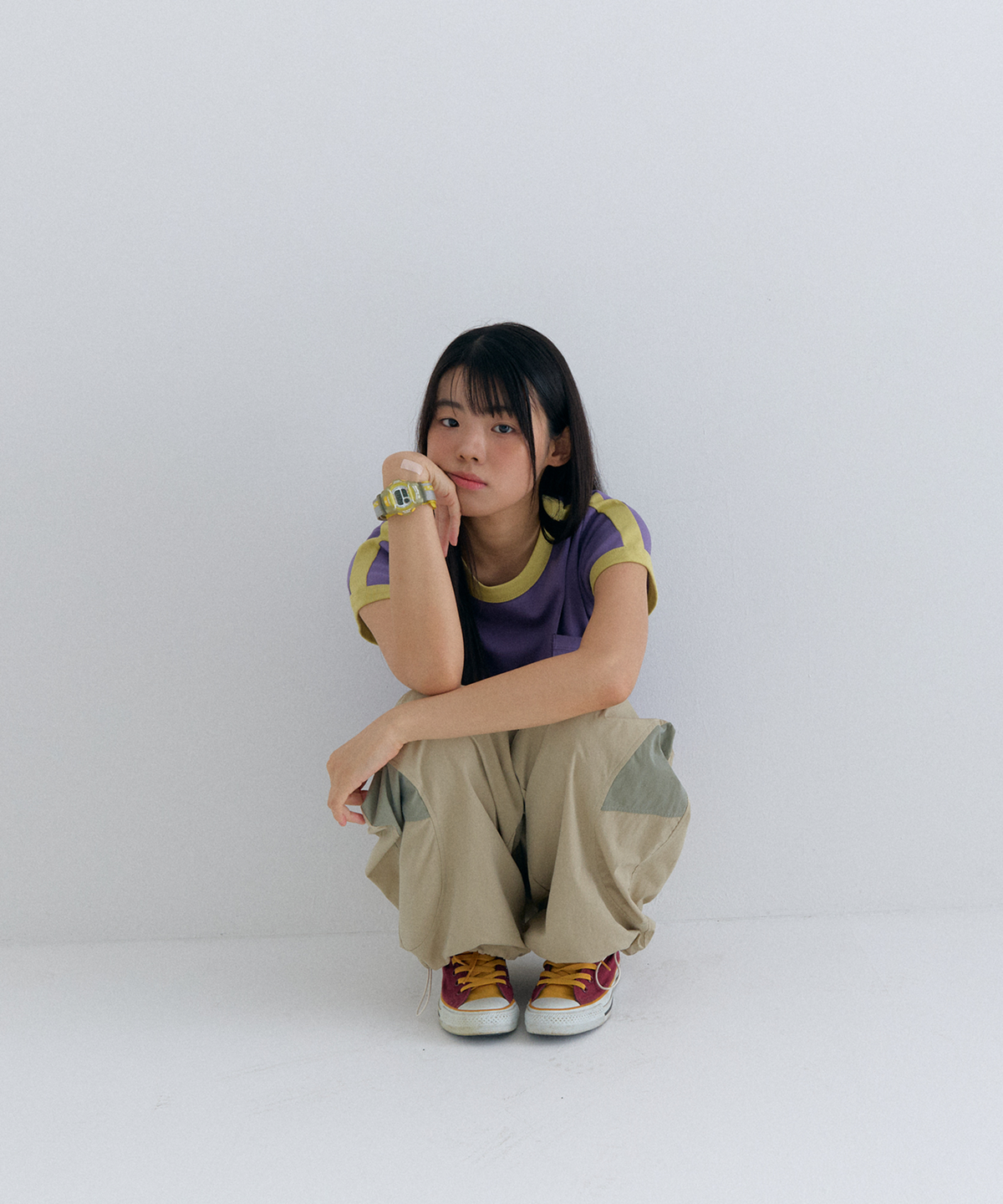 플러티(FLIRTY) curve line pants in beige