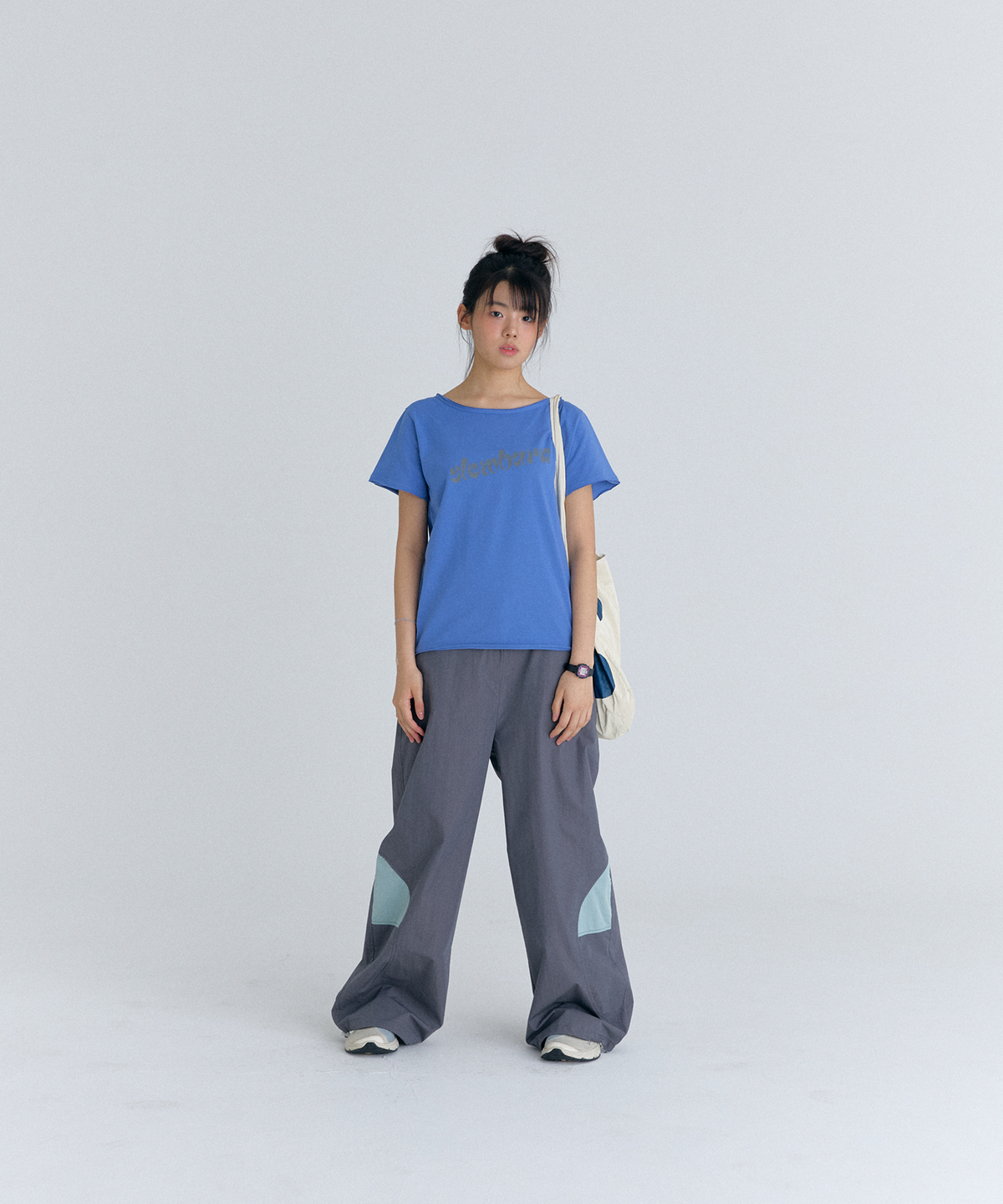 플러티(FLIRTY) curve line pants in charcoal