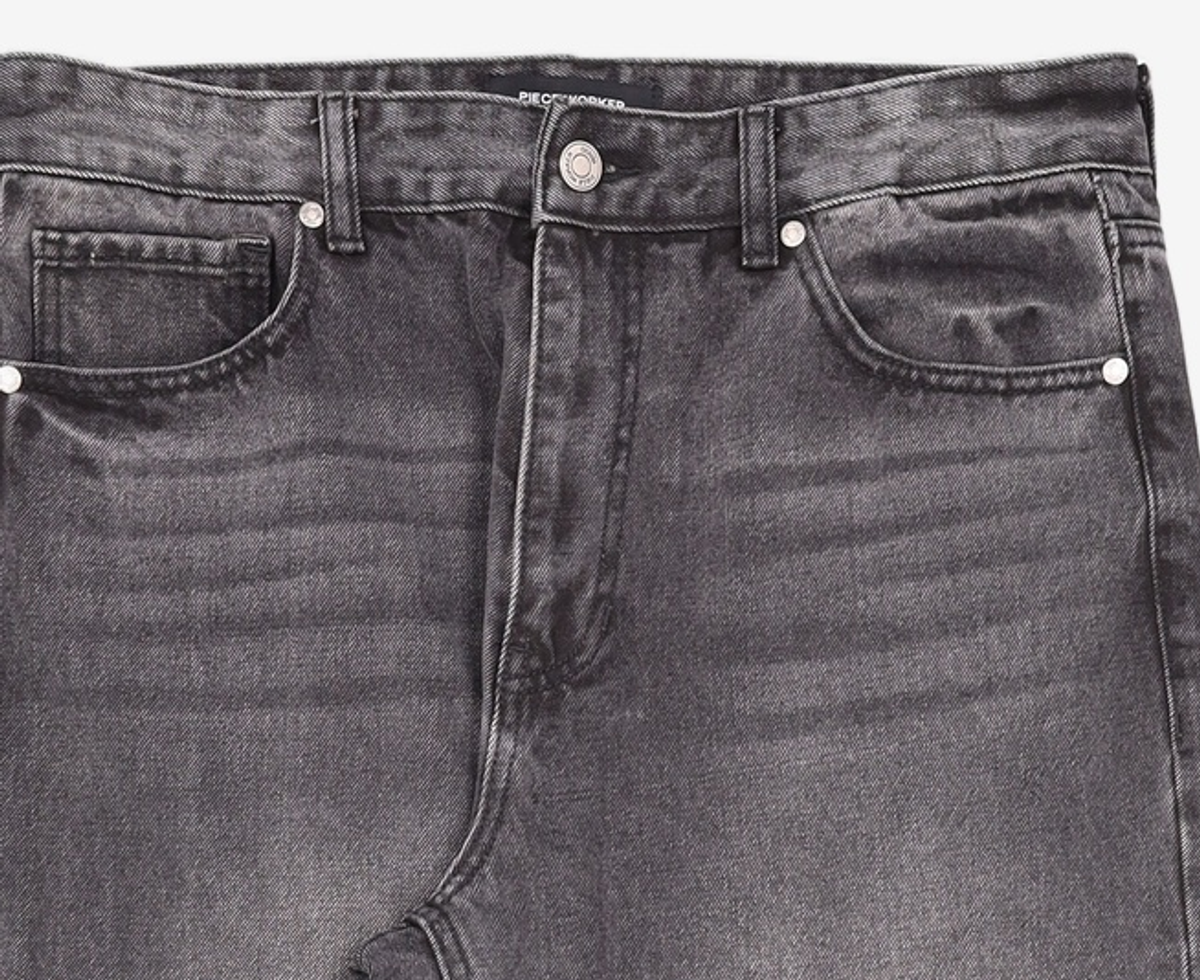 피스워커(PIECE WORKER) Essential Black Jean / Semi Wide 34