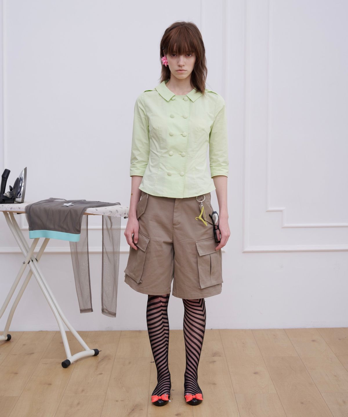 소르베룸(SORVETROOM) Skirted Cargo Shorts (Sand)