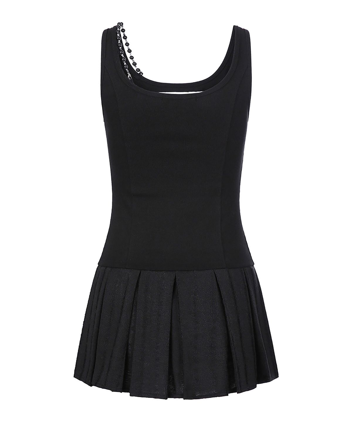 쇠아(SØAR) [리미티드 에디션] Destroy Pleats Beads Dress (BLACK)