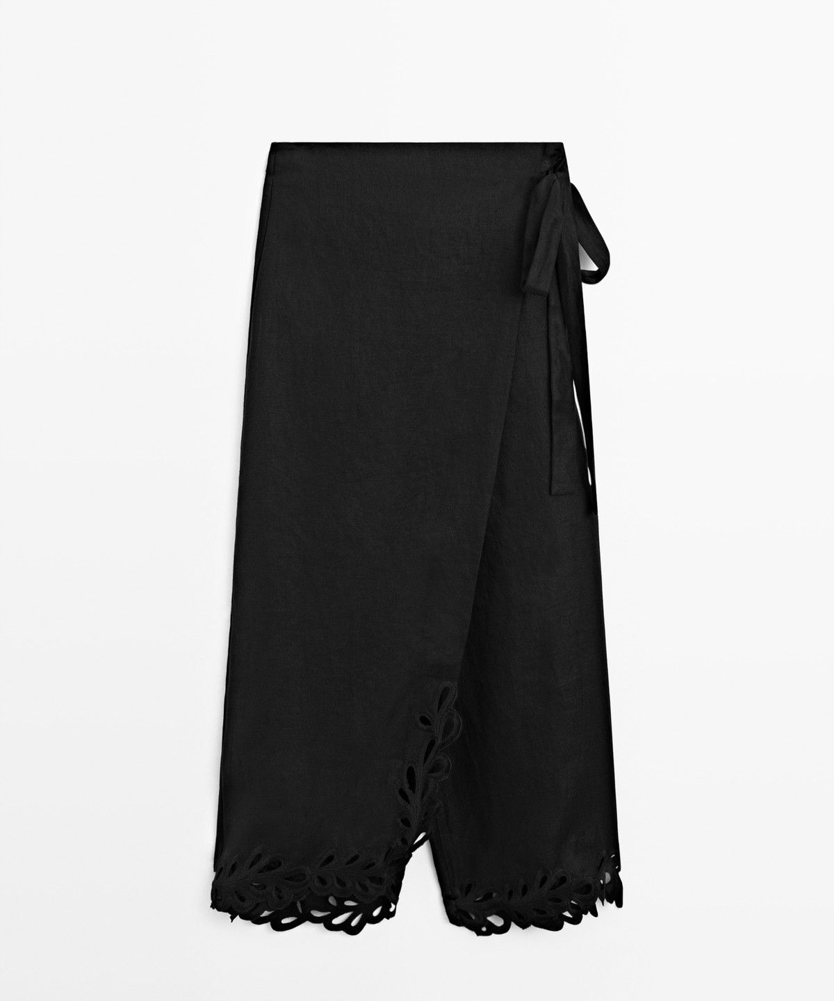 마시모두띠(MASSIMO DUTTI) 100% 린넨 자수 디테일 스커트 팬츠