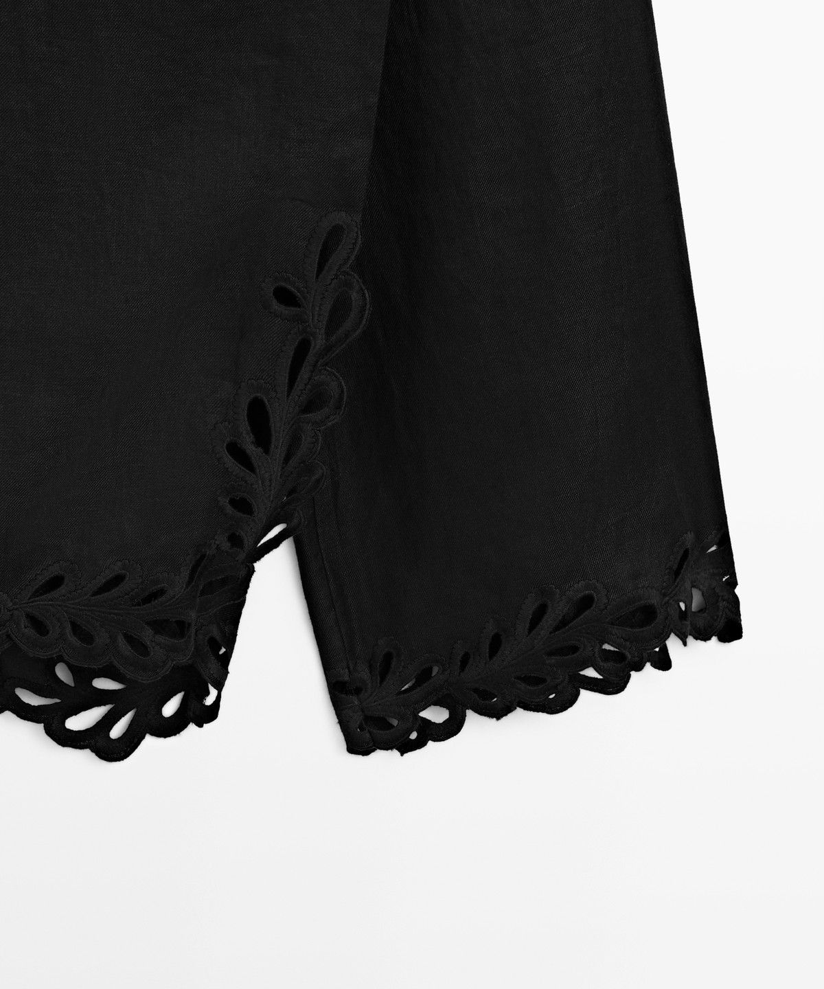 마시모두띠(MASSIMO DUTTI) 100% 린넨 자수 디테일 스커트 팬츠
