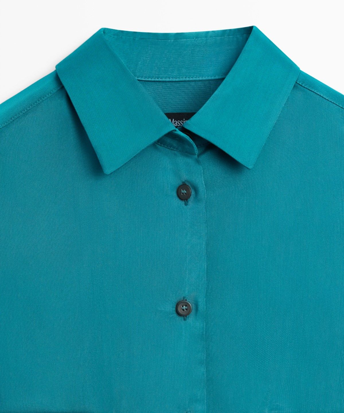 마시모두띠(MASSIMO DUTTI) 포켓 디테일 루즈핏 새틴 셔츠