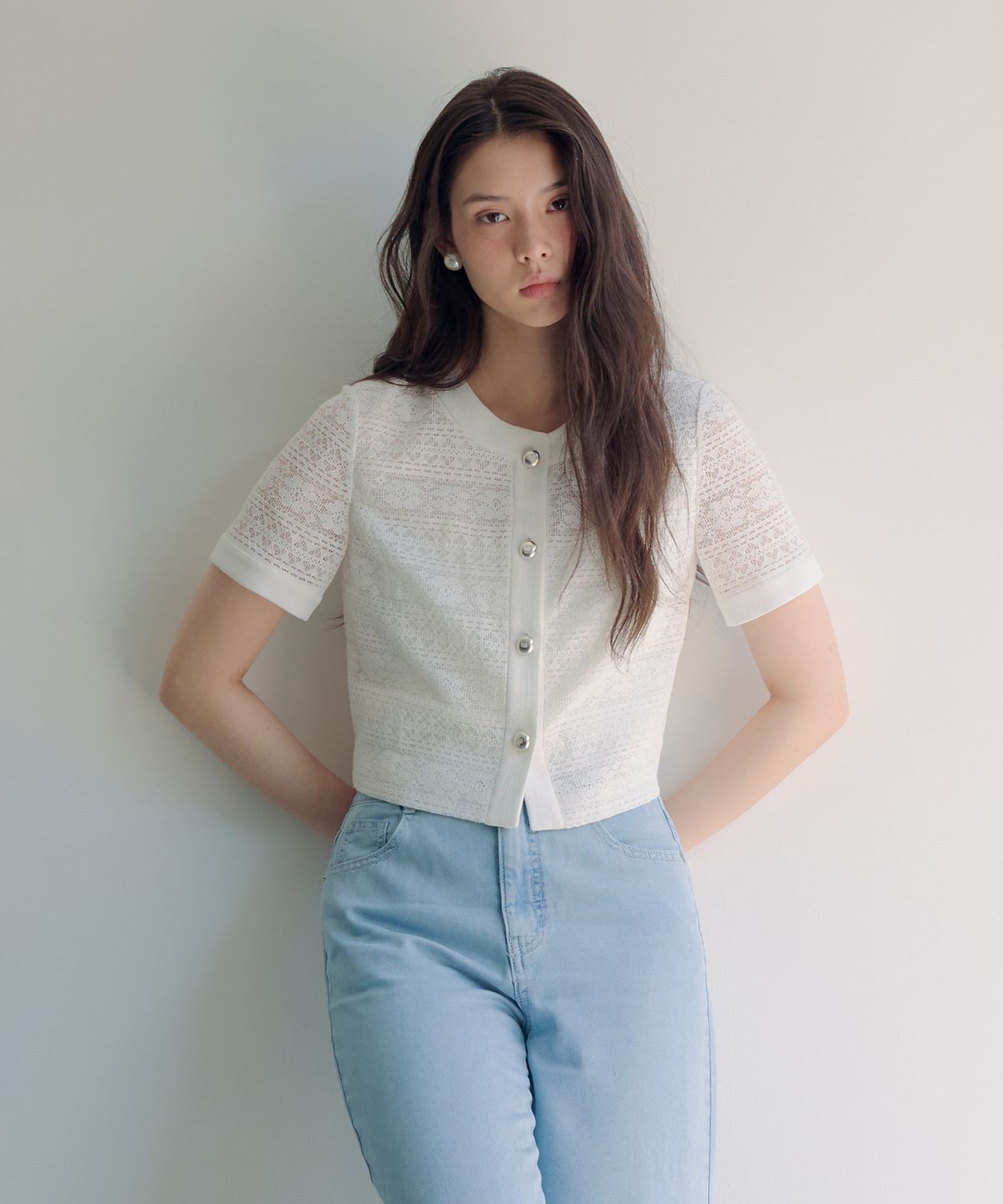 로엠(ROEM) 레이스 반팔 자켓 RMJKG38S11