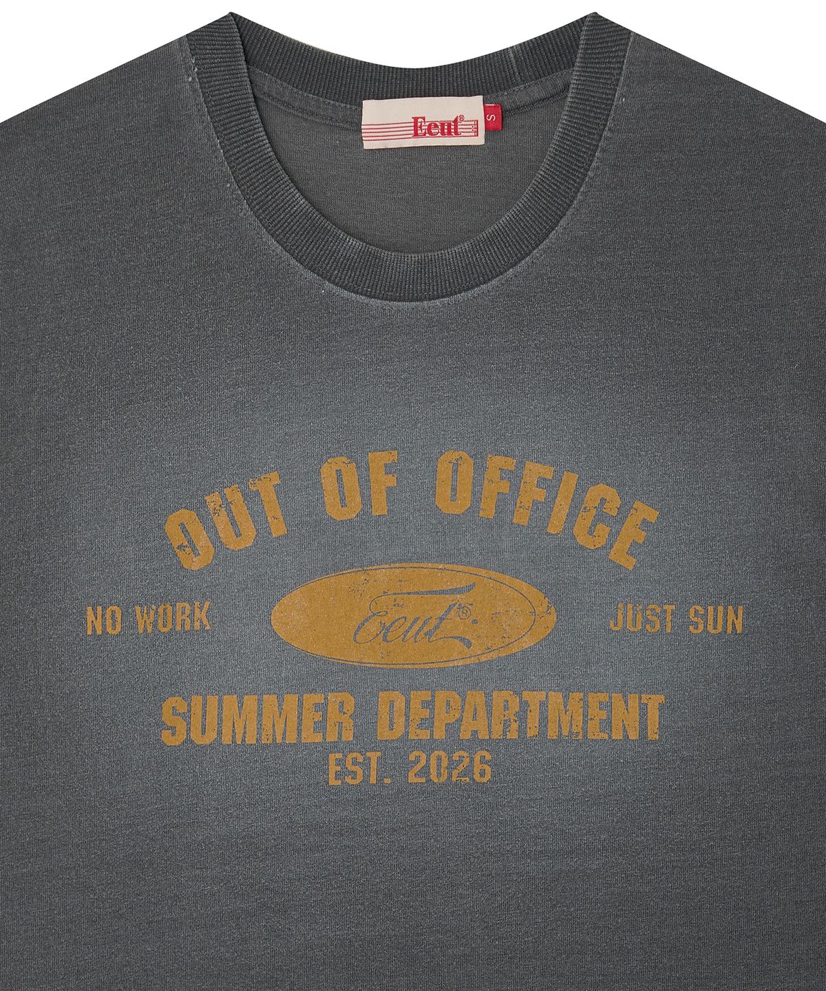 이우트(EEUT) OUT OF OFFICE T-SHIRT / CHARCOAL