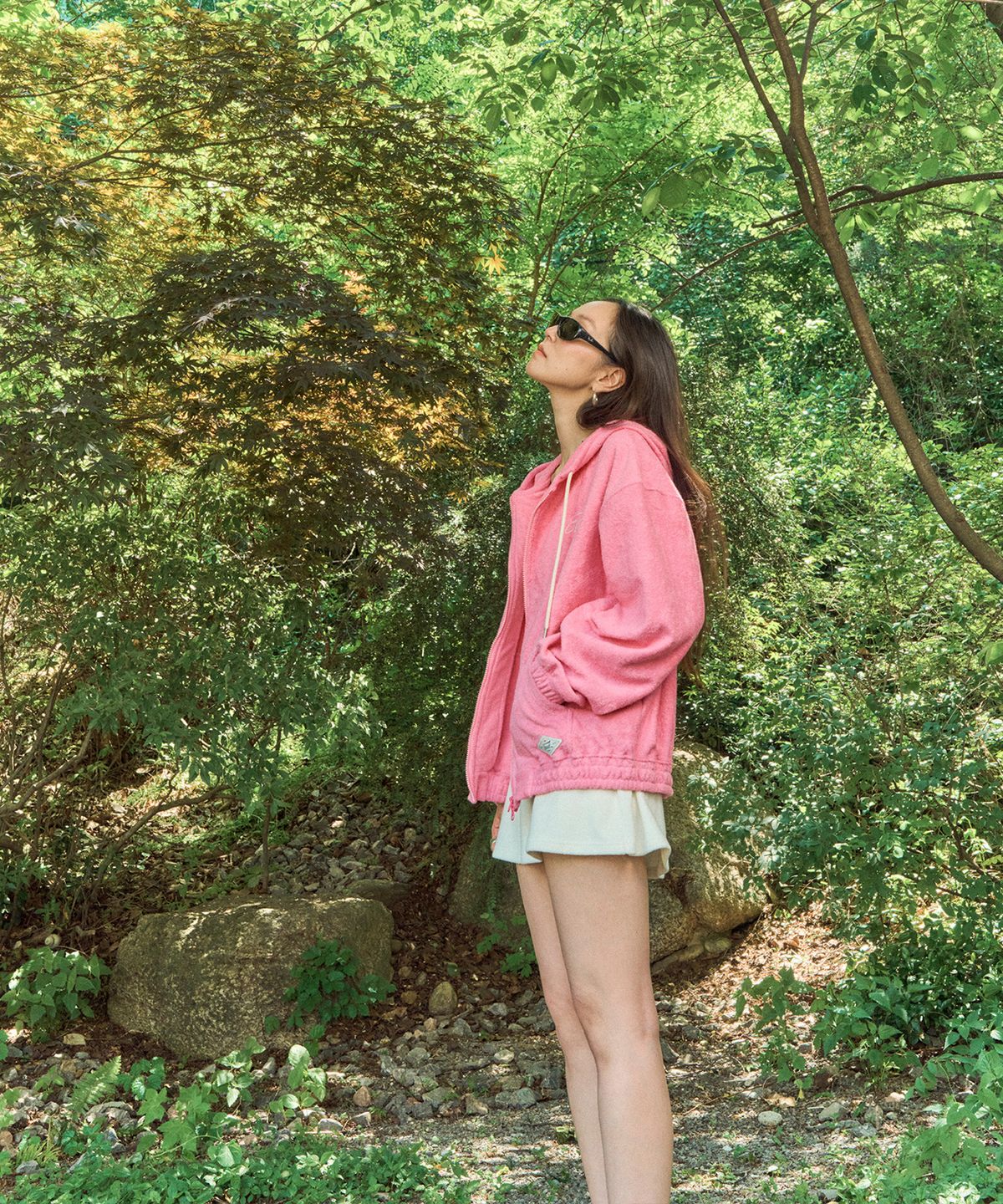 이우트(EEUT) TERRY HOODED ZIP-UP / PINK