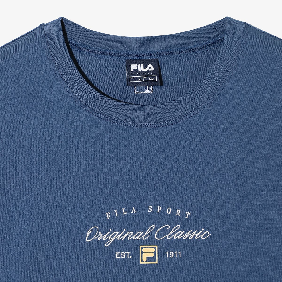 휠라(FILA) Coldwave+ 트랙 어깨배색 반팔티(FS262RS01X007496)