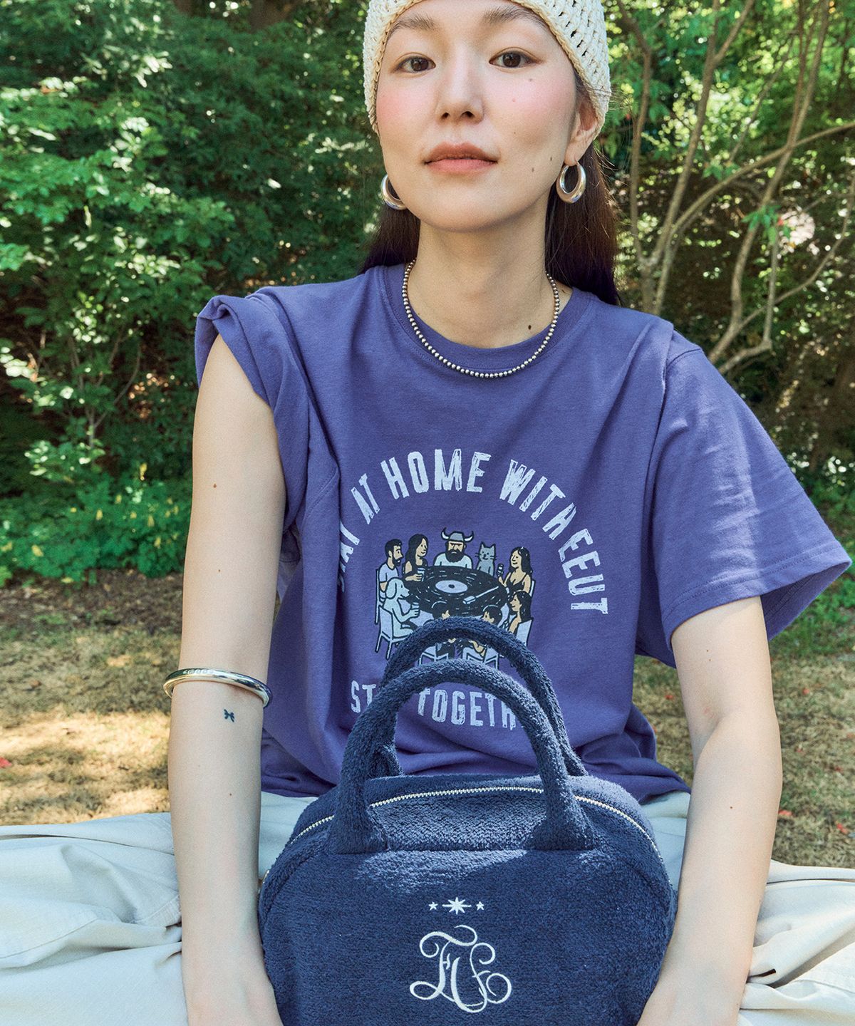 이우트(EEUT) TERRY MINI TOTE BAG / DARK NAVY