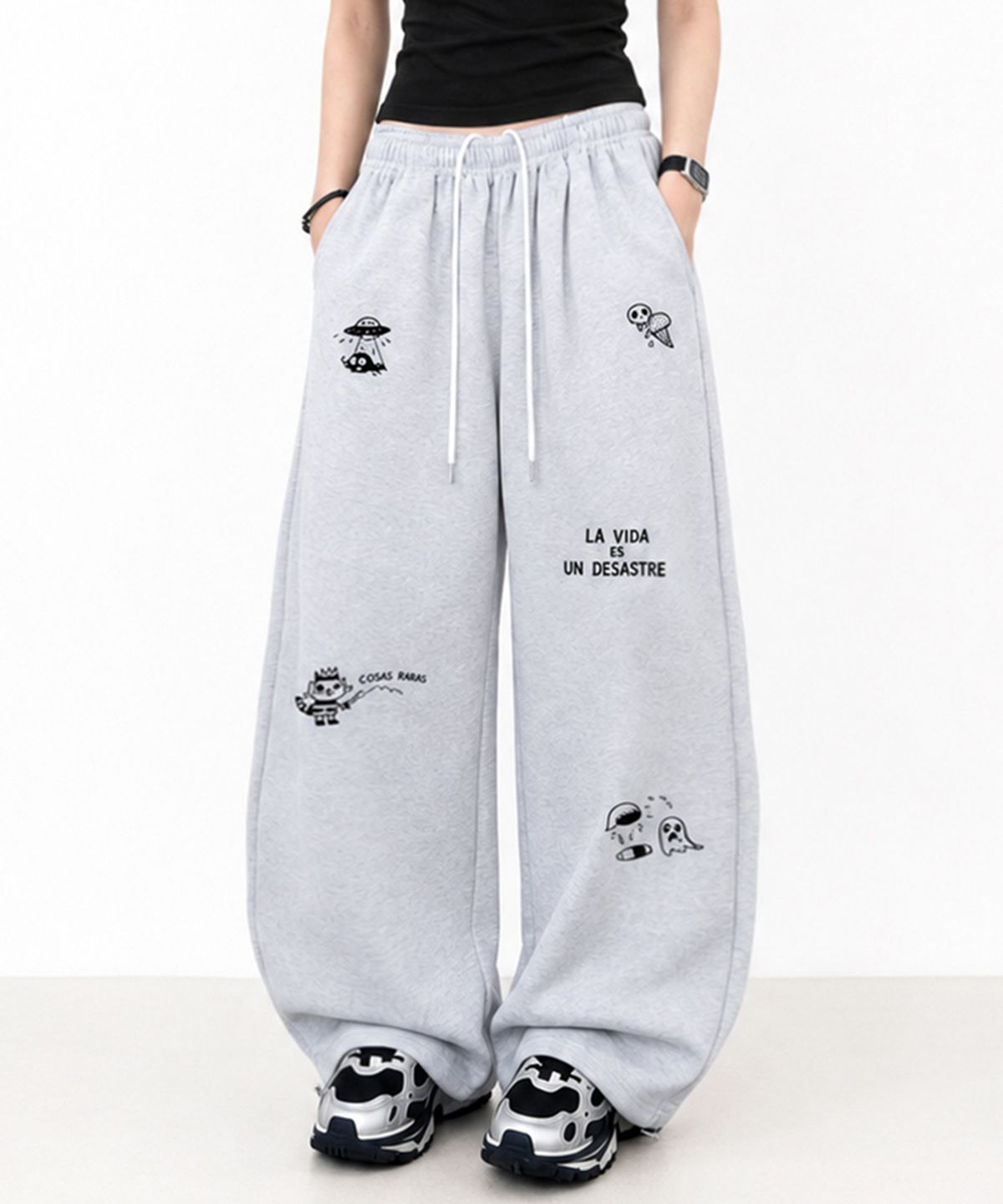 아티스트웨어(ARTISTWEAR) [ATW] 라비다드로잉 루즈 와이드팬츠 - 2COLOR