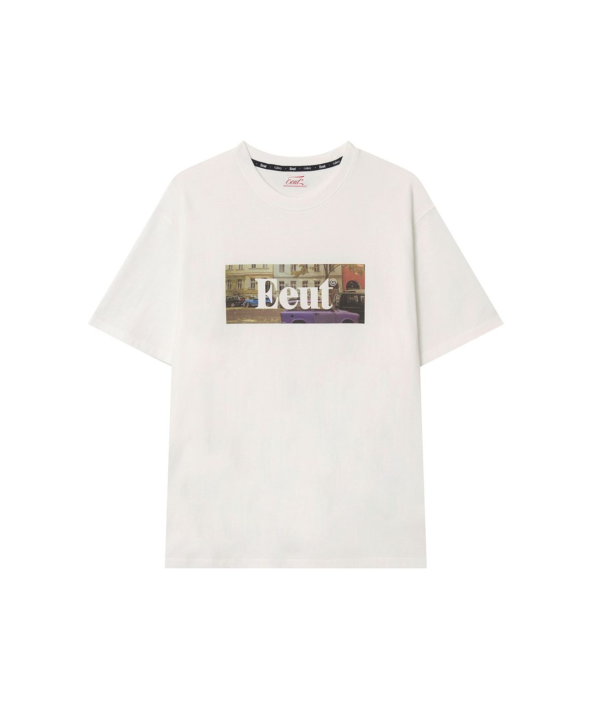 이우트(EEUT) FALLEN LEAVES GALLERY T-SHIRT / WHITE