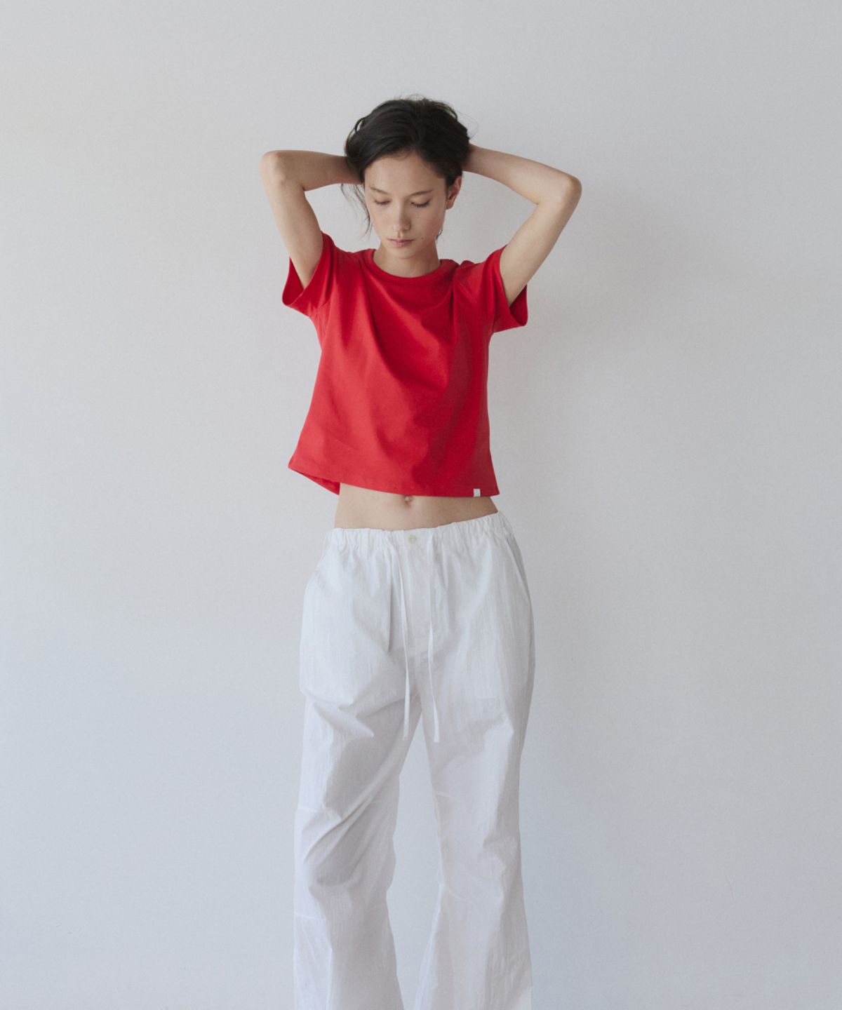 이어닝(YEARNING) ESSENTIAL RIB SLIM TEE, RED