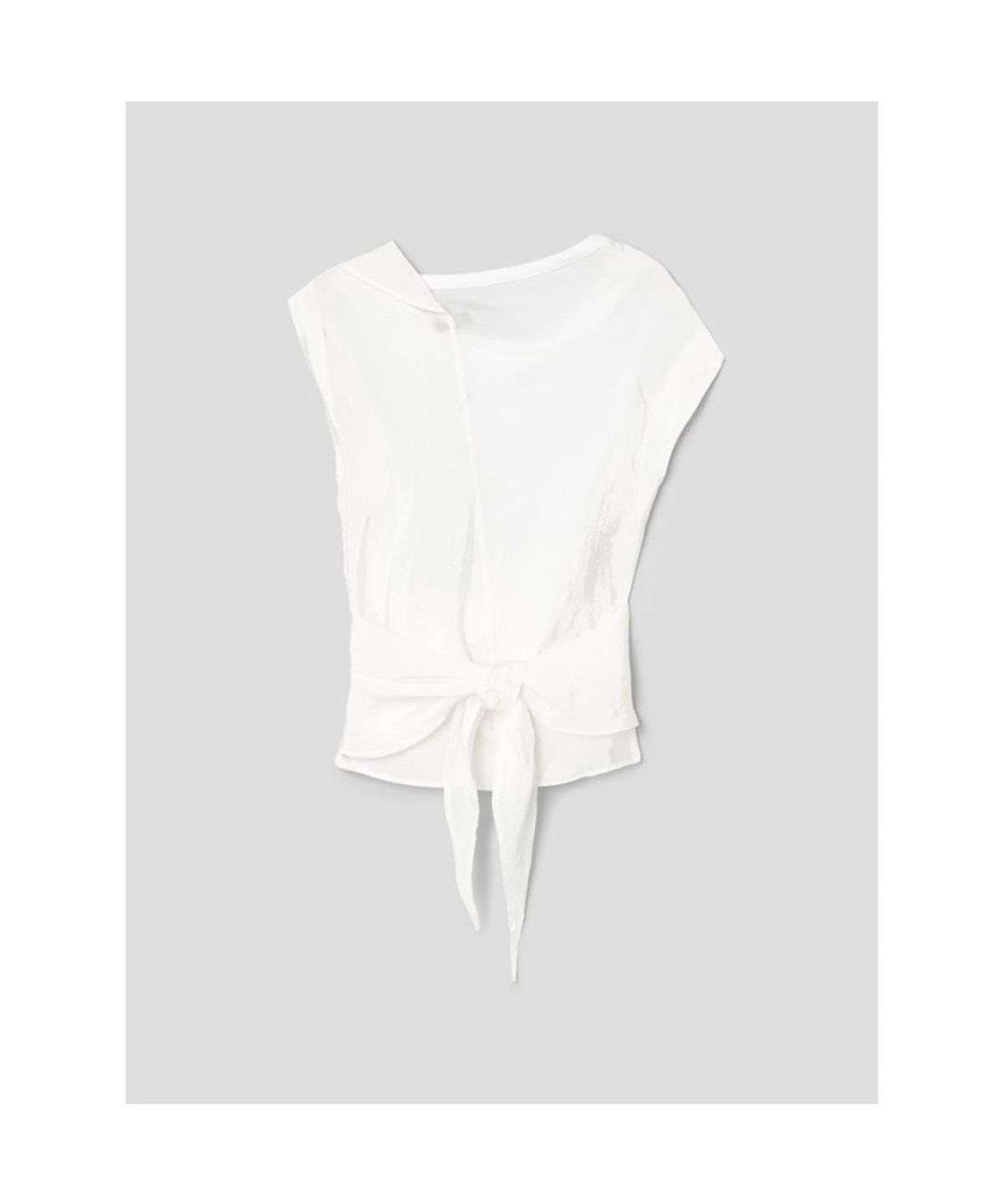 앙개(ANGGAE) Ruffle Sleevless Blouse  White