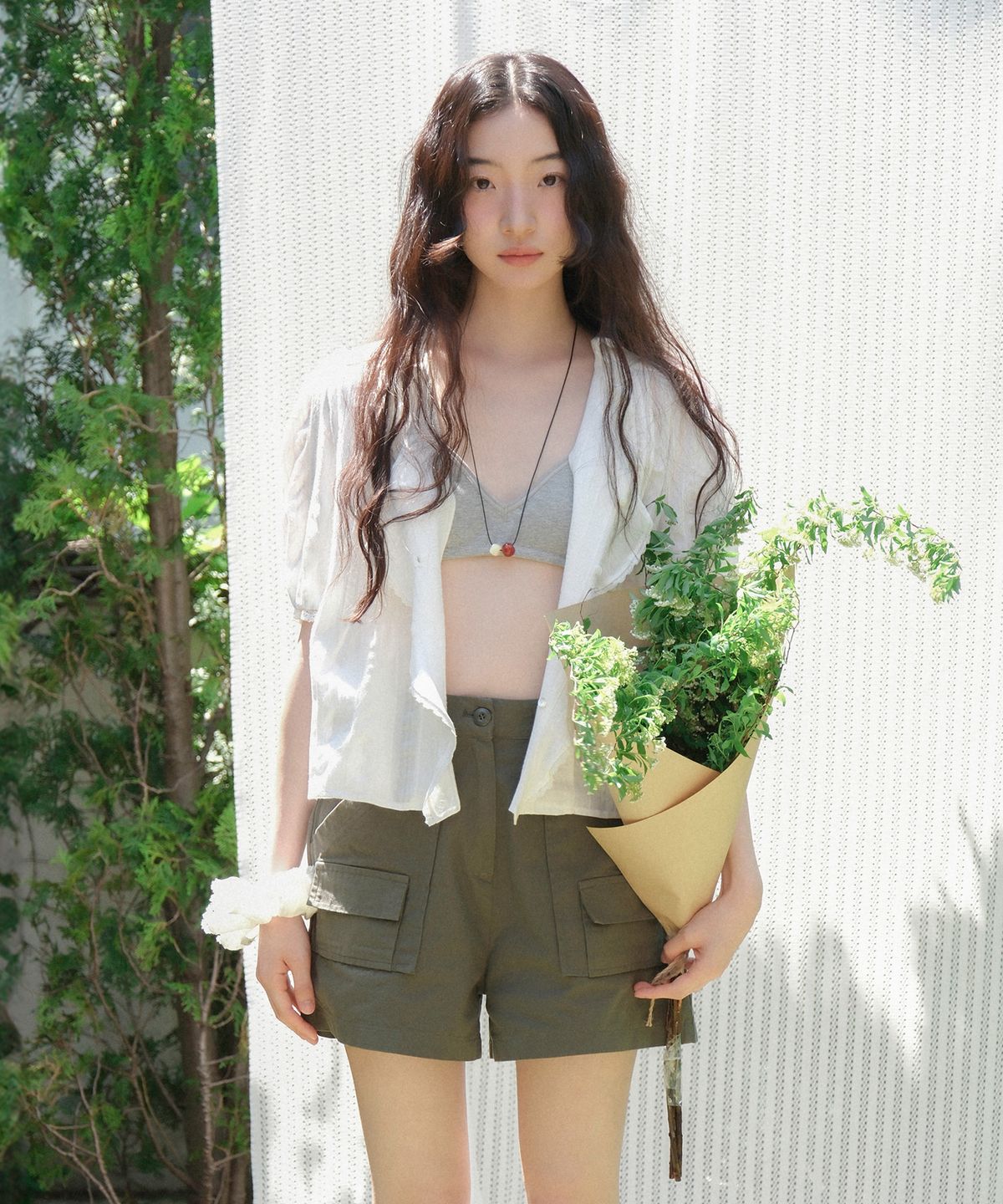 모의(MOUI) Ruffle lace blouse (O/WHITE_half sleeve)