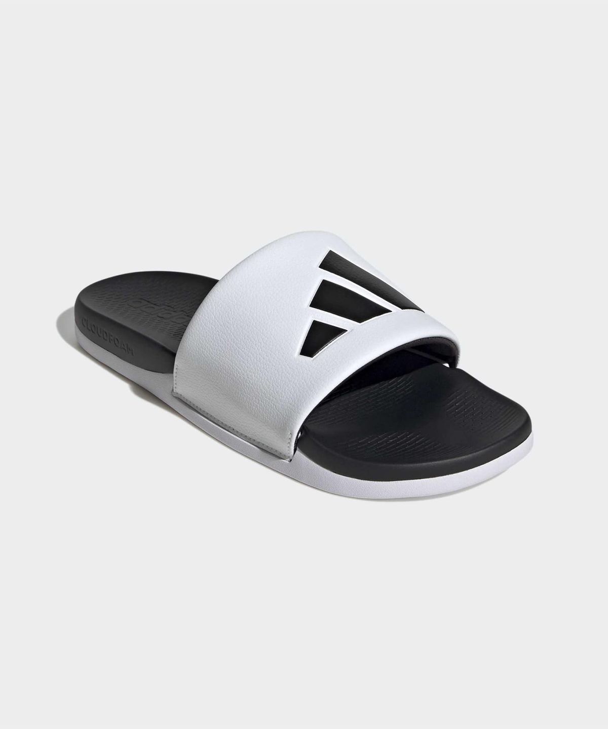 아디다스(ADIDAS) 아딜렛 컴포트 2.0 슬라이드 - 화이트:블랙 / KK2520