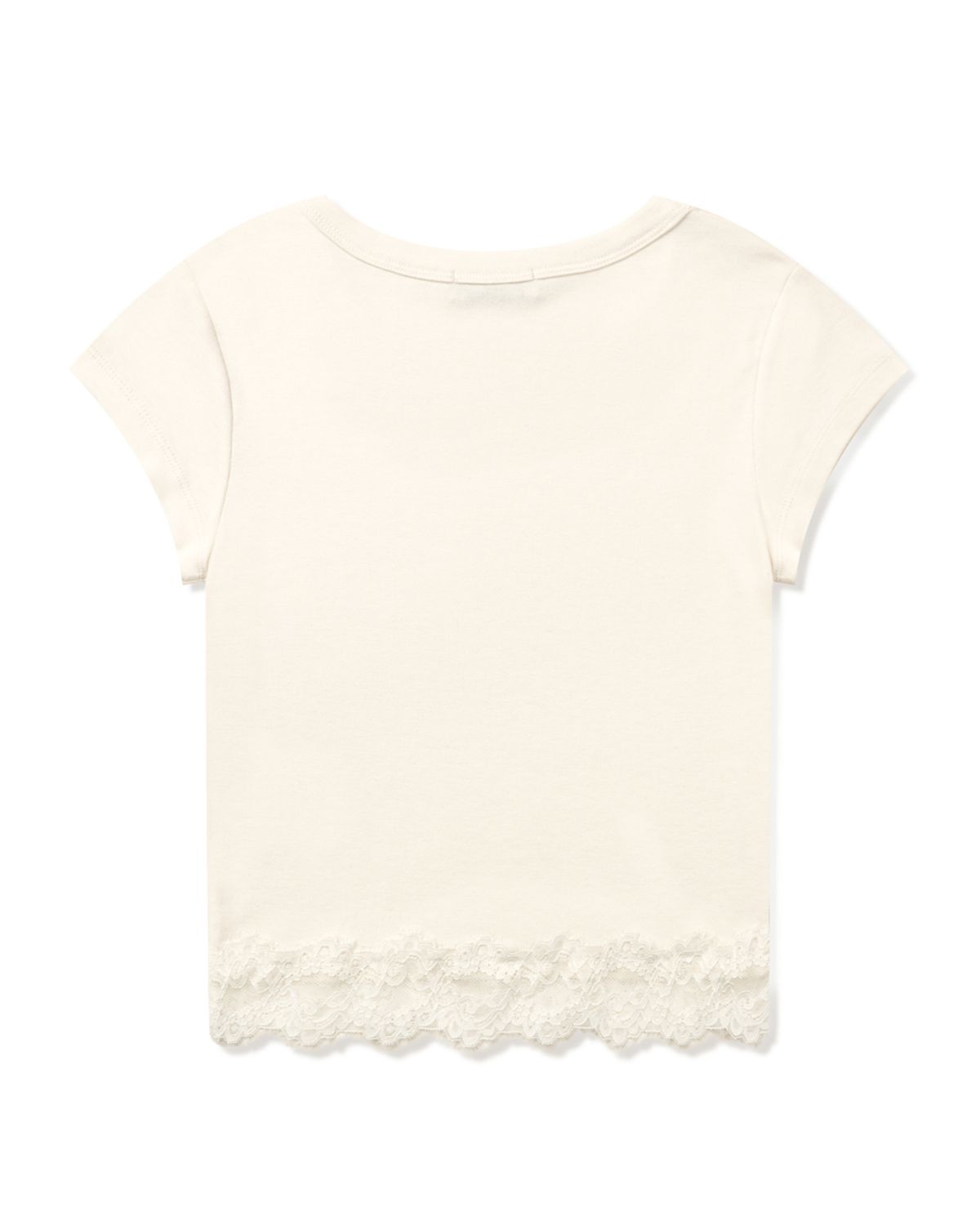 포스333(PHOS333) W Slim Fit Lace T-Shirt/Ivory