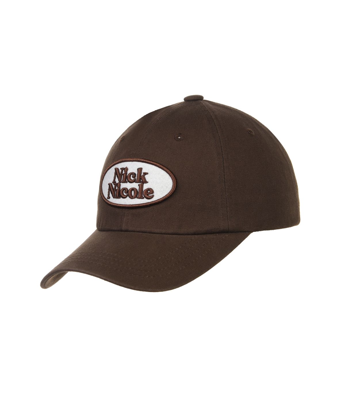 닉앤니콜(NICK&NICOLE) OVAL WAPPEN BALL CAP_BROWN
