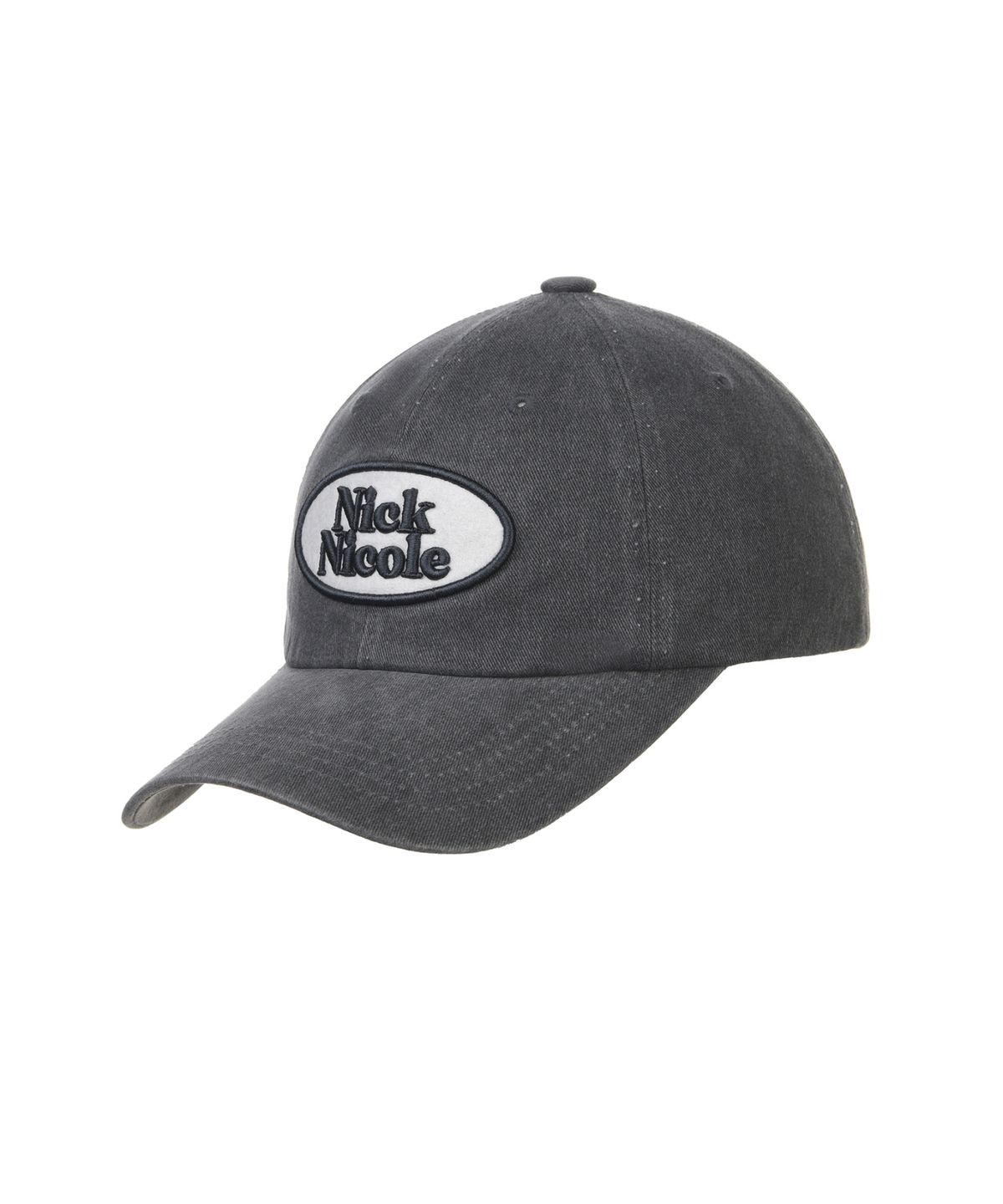 닉앤니콜(NICK&NICOLE) OVAL WAPPEN BALL CAP_DENIM CHARCOAL