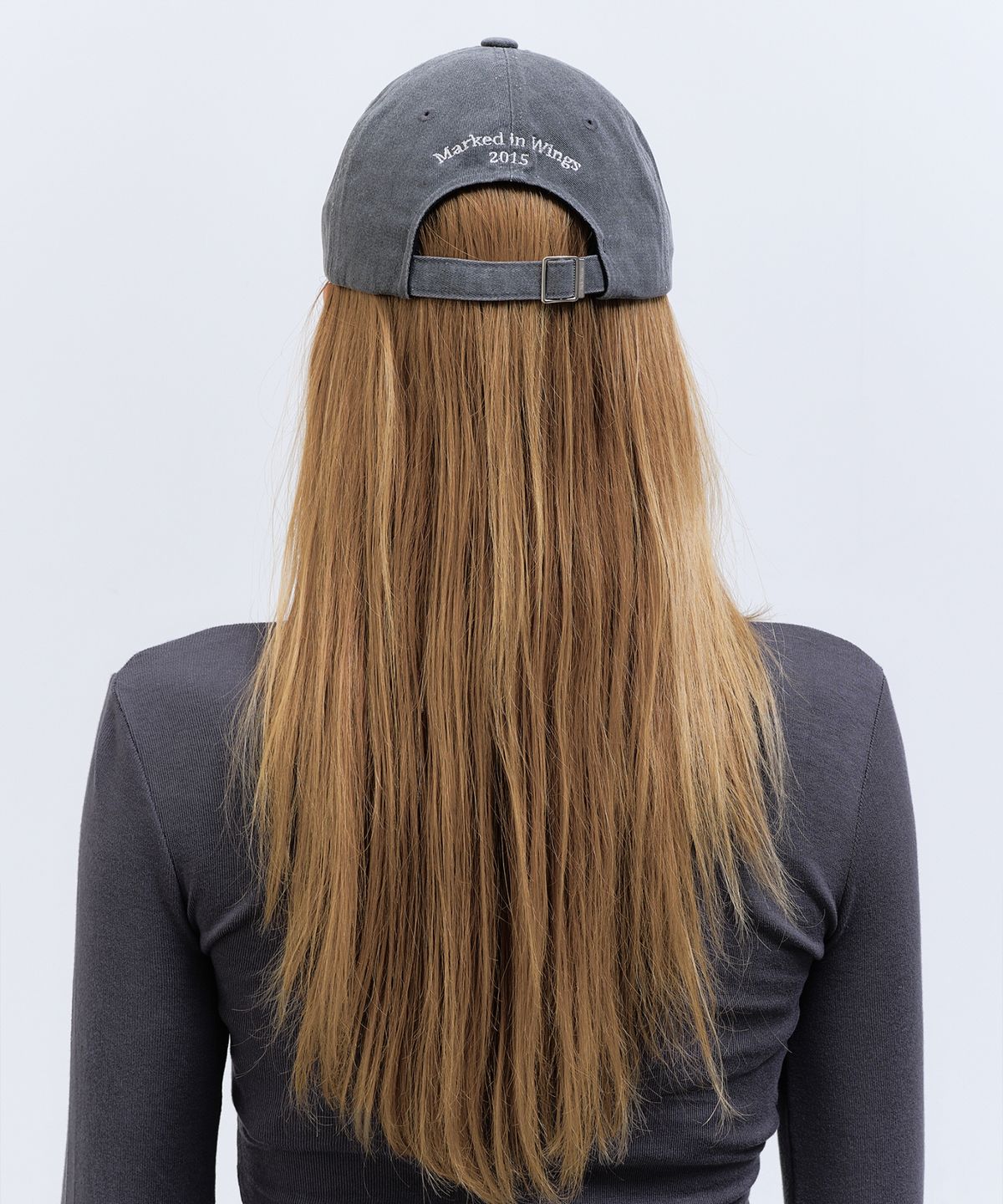닉앤니콜(NICK&NICOLE) OVAL WAPPEN BALL CAP_DENIM CHARCOAL