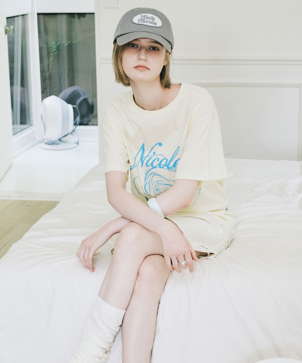 닉앤니콜(NICK&NICOLE) OVAL WAPPEN BALL CAP_GRAY