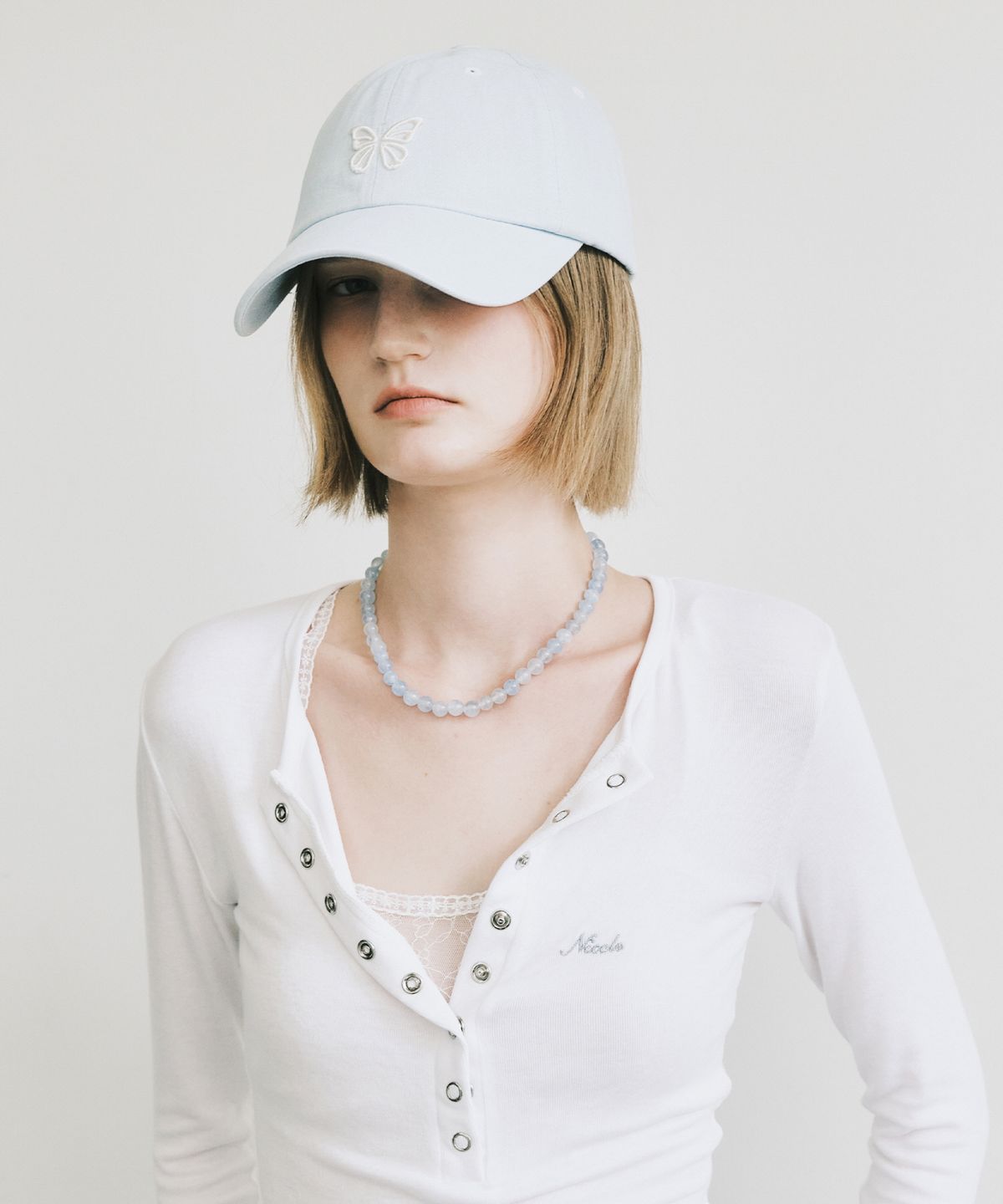 닉앤니콜(NICK&NICOLE) MINI BUTTERFLY BLINK BALL CAP_SKY BLUE
