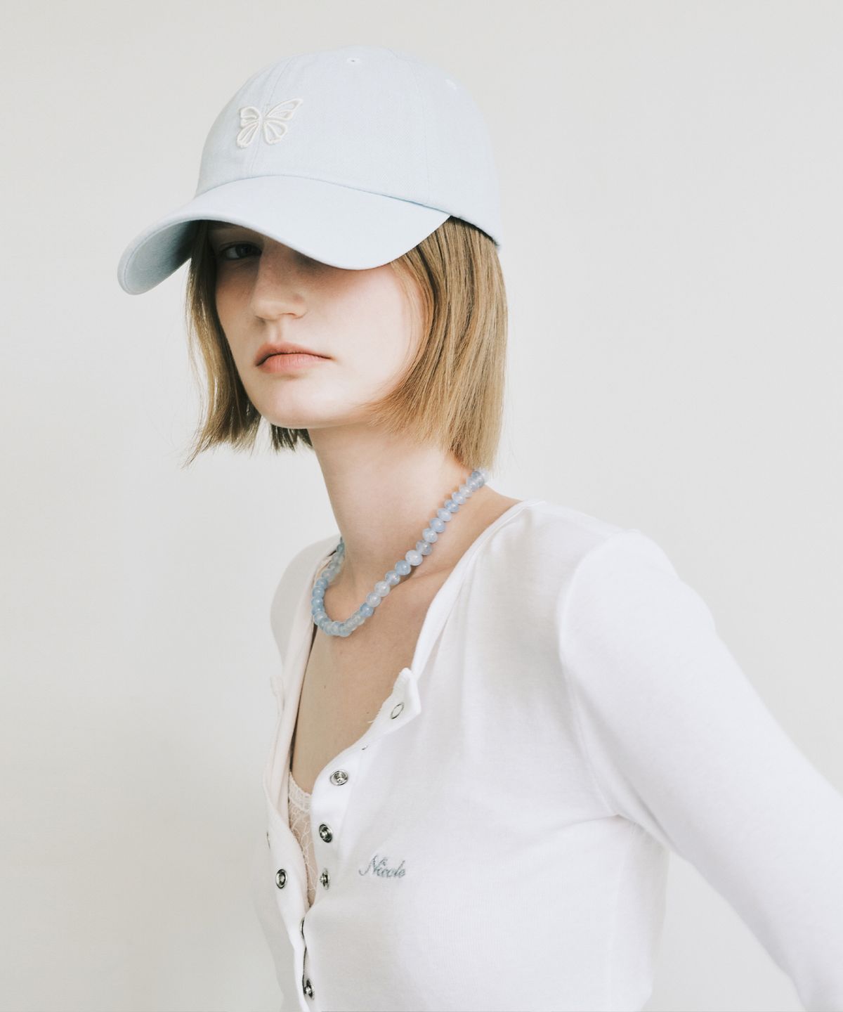 닉앤니콜(NICK&NICOLE) MINI BUTTERFLY BLINK BALL CAP_SKY BLUE
