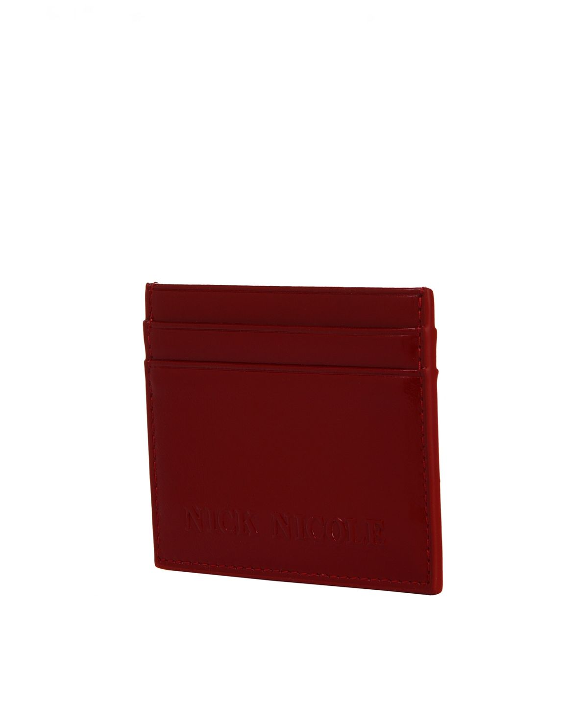 닉앤니콜(NICK&NICOLE) EMBOSSED LEATHER CARD WALLET_RED