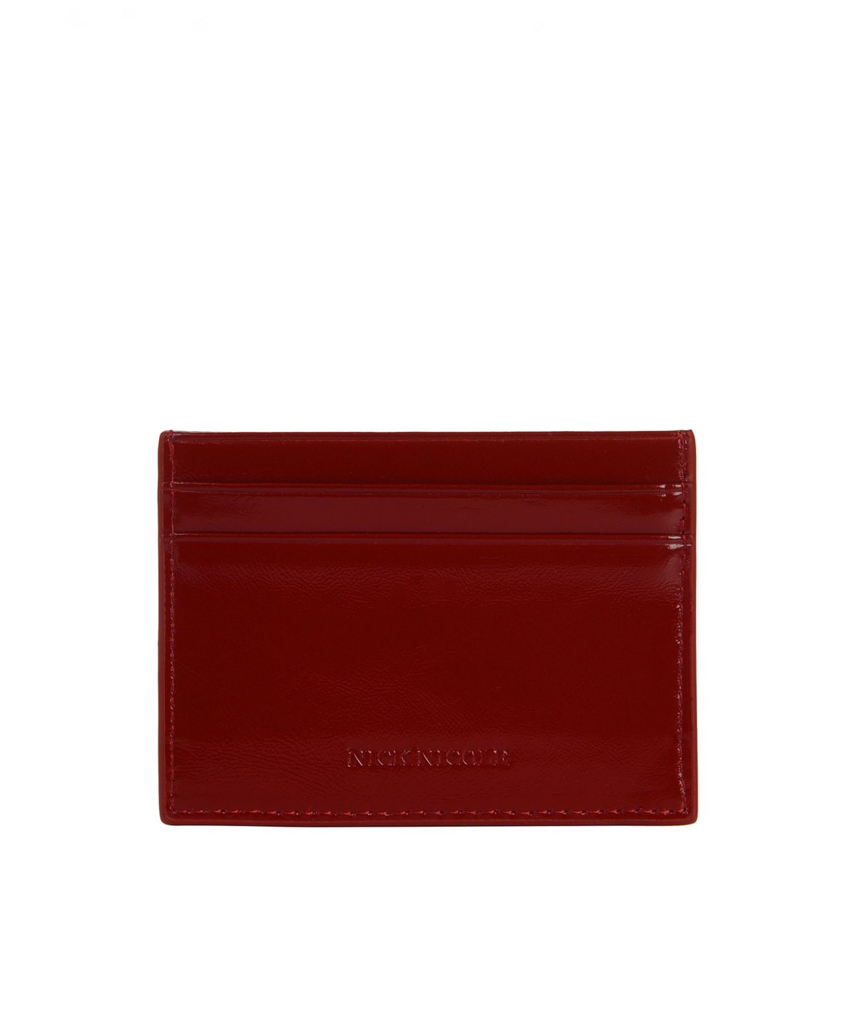 닉앤니콜(NICK&NICOLE) EMBOSSED LEATHER CARD WALLET_RED