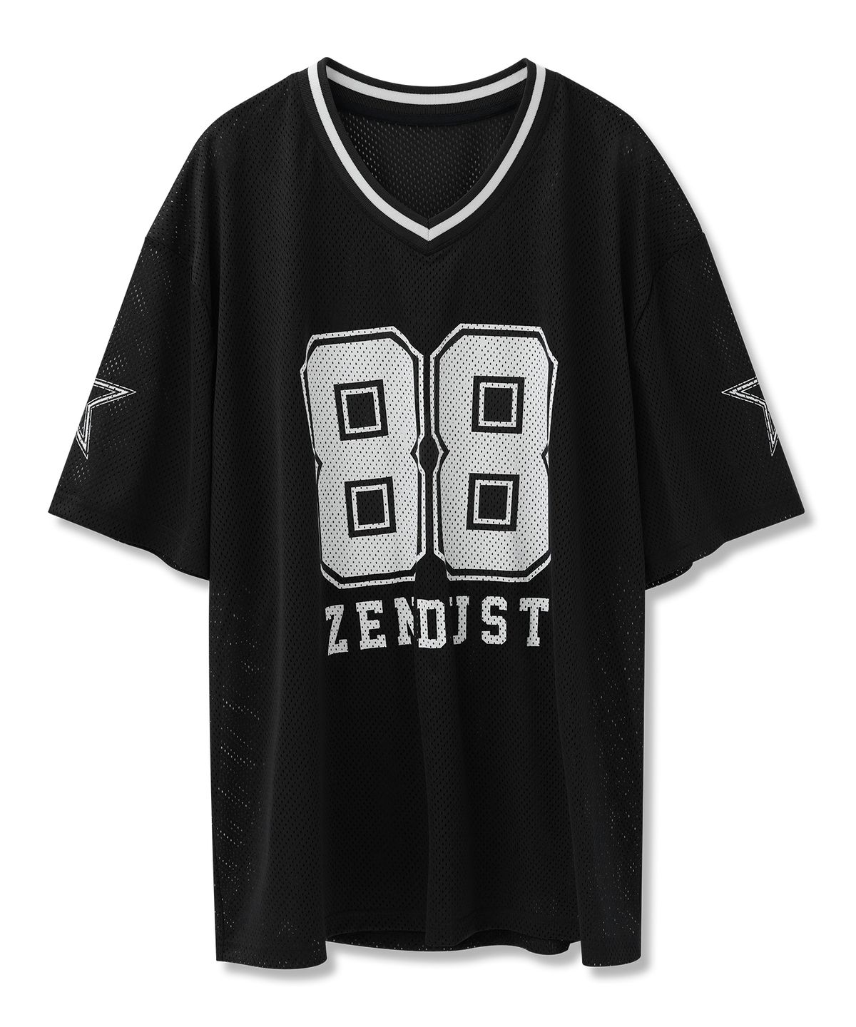 젠더스트(ZENDUST) 88 Star Mesh Football Jersey T-shirt BLACK