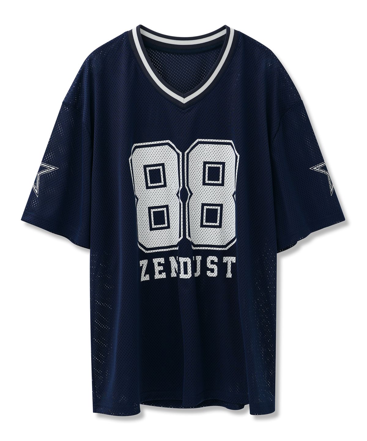 젠더스트(ZENDUST) 88 Star Mesh Football Jersey T-shirt BLACK