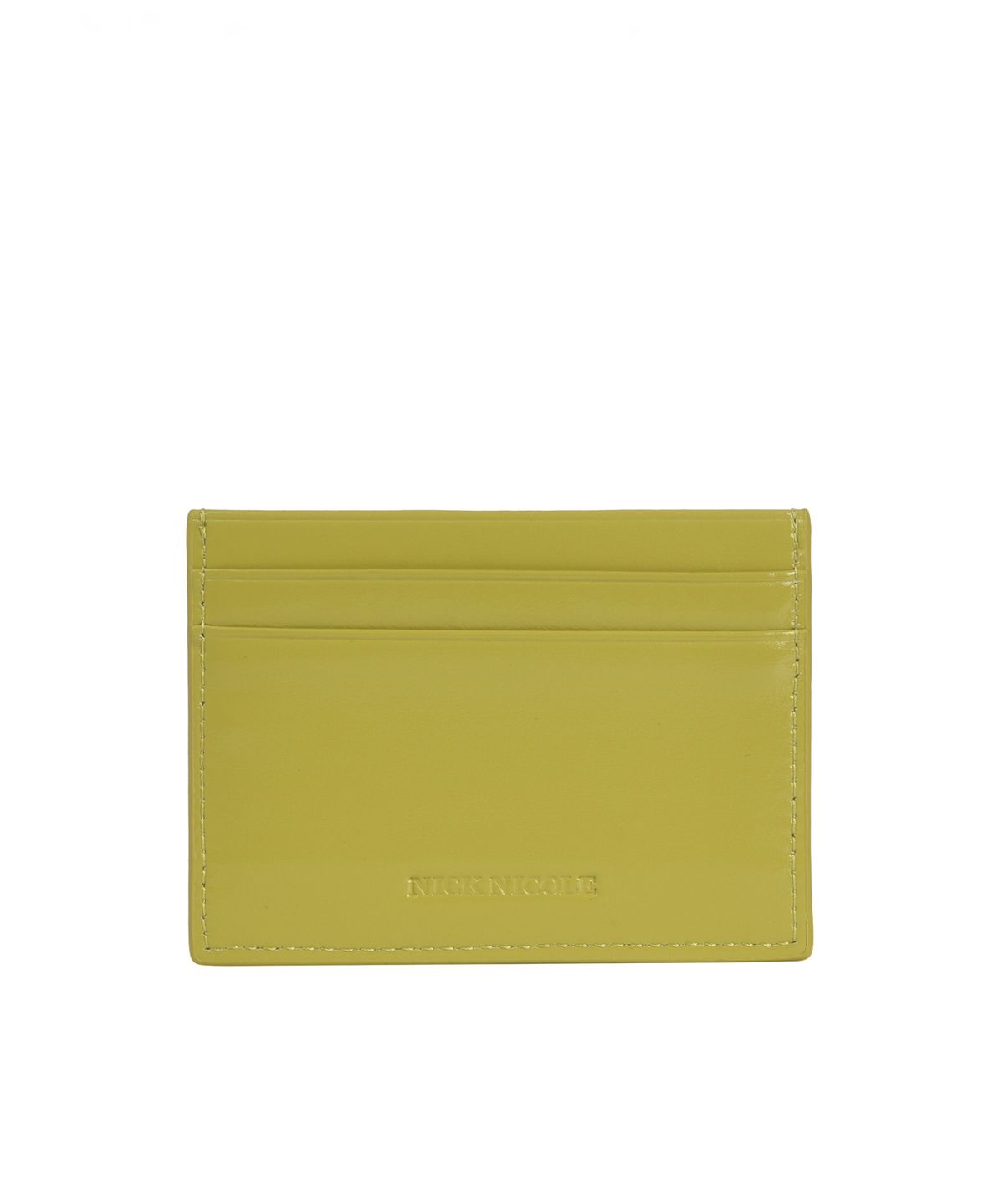 닉앤니콜(NICK&NICOLE) EMBOSSED LEATHER CARD WALLET_OLIVE