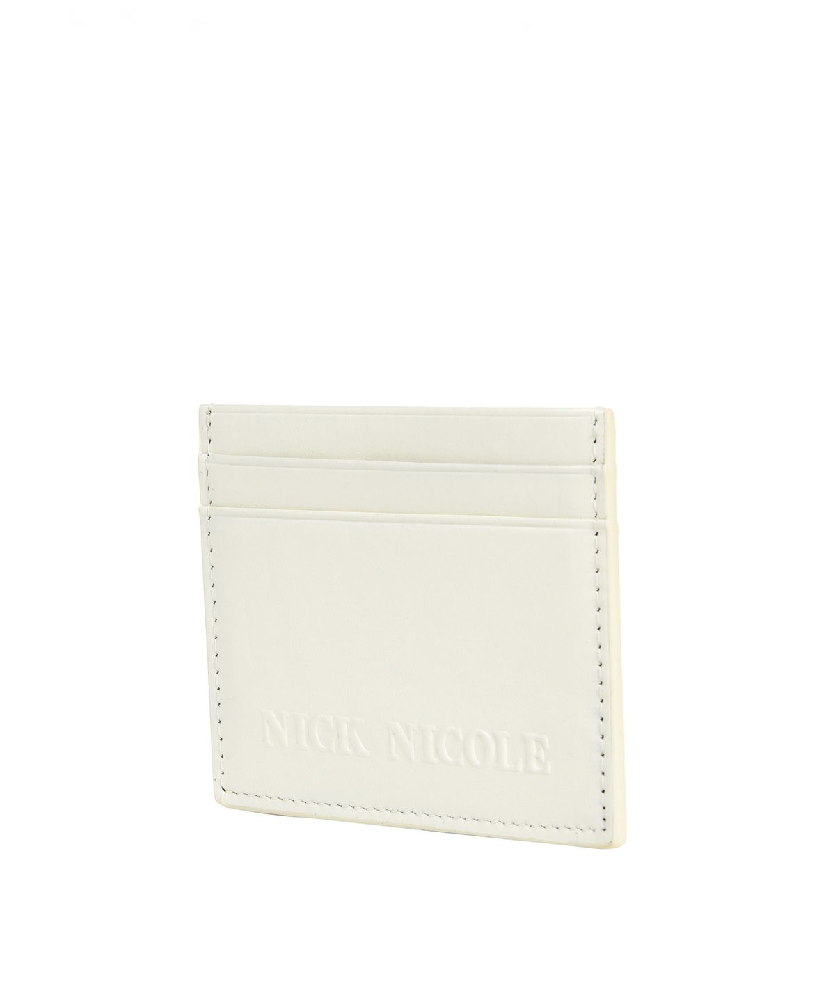 닉앤니콜(NICK&NICOLE) EMBOSSED LEATHER CARD WALLET_CREAM