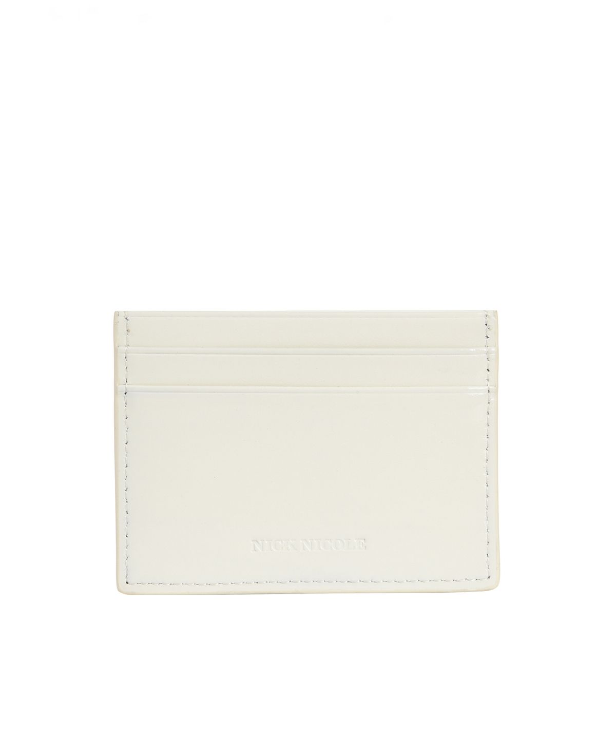 닉앤니콜(NICK&NICOLE) EMBOSSED LEATHER CARD WALLET_CREAM