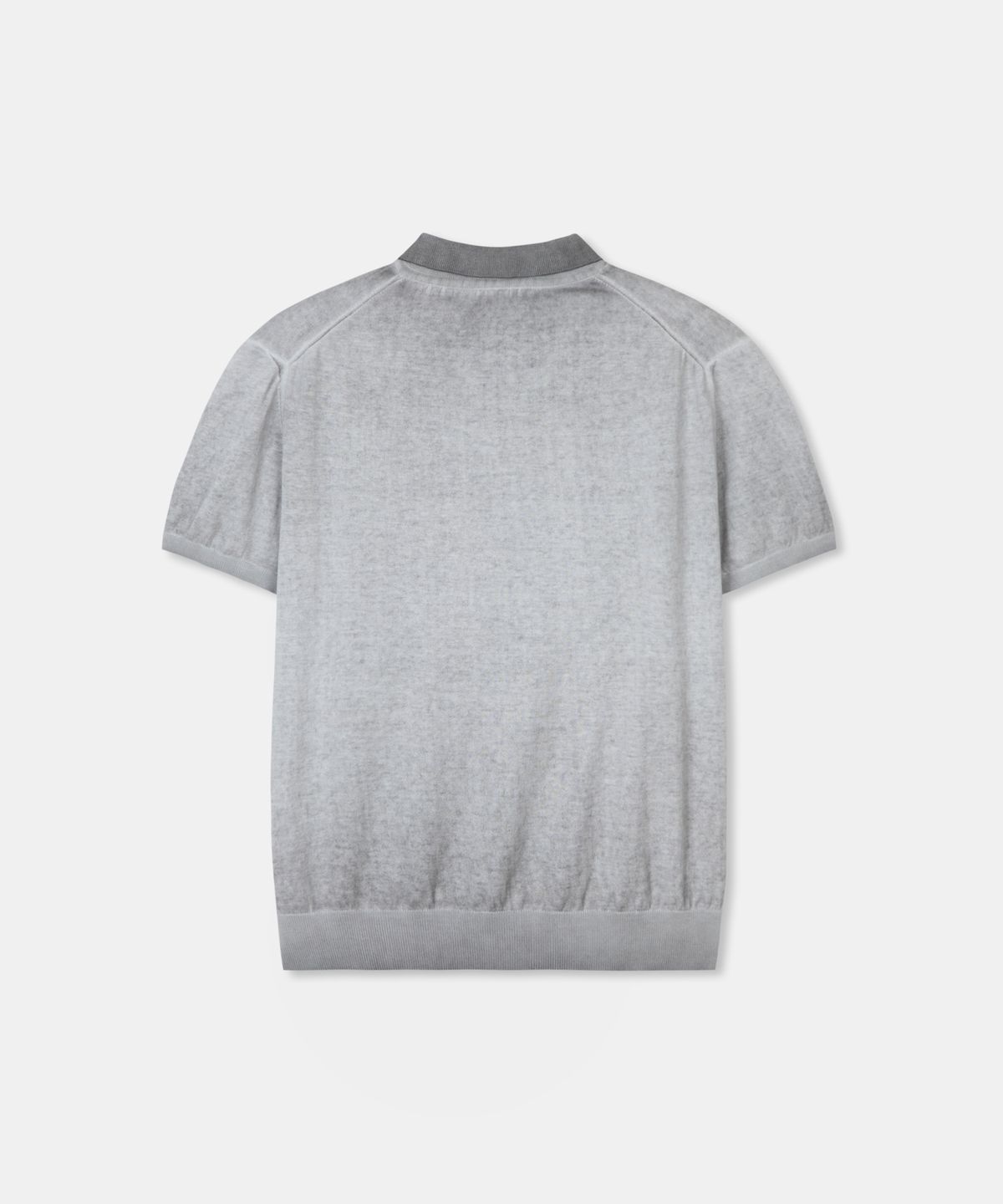 디앤드퀘스천(THEENDQUESTION) Dyeing washed collar knit top / GRAY